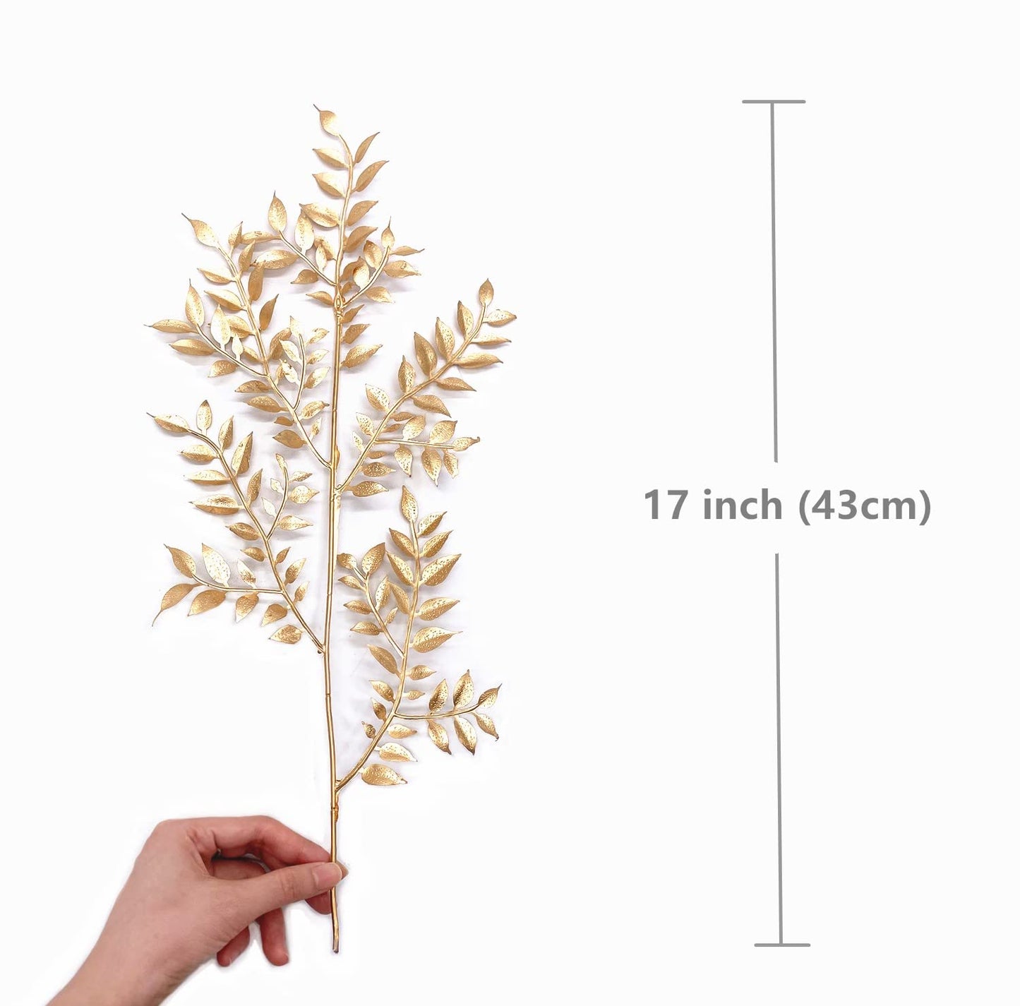PASYOU Fake Leaves Plants for Christmas Decor, Gold Artificial Shrubs Grass Foliage Plastic Bulk Leaf Indoor Outdoor Home Garden Party Hotel Verandah Wedding Event Faux DIY Decoration - Golden 5 Pack