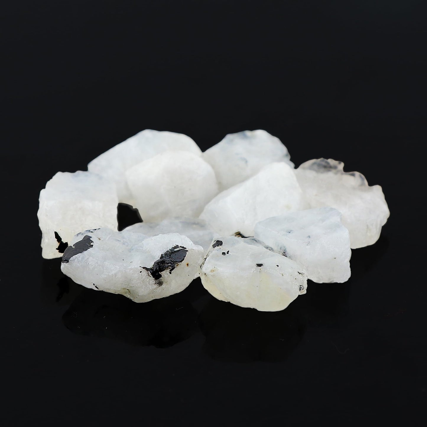 CRYSTALIS Wholesale (100cts) (10pcs) Natural Rainbow Moonstone Loose Gemstone Bulk Rough Jewelry Making Supply, Chakra & Healing Raw Stones, Wire Wrapping, DIY, Gem Collection (10-20mm)