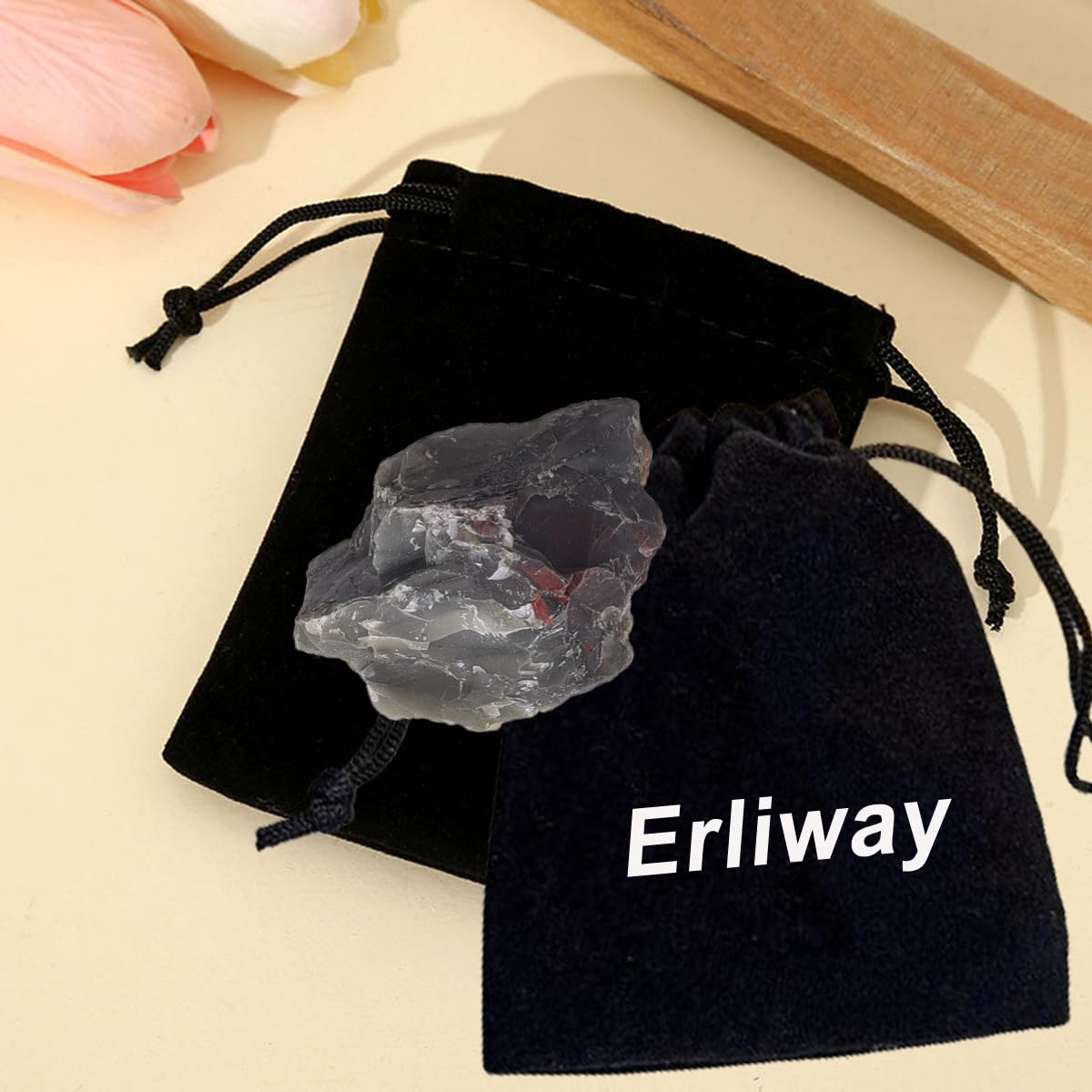 Erliway 1.25-2" African Bloodstone Raw Crystals, Natural Rough African Bloodstone Stone, Healing Raw Stones for Fountain Rock, Home Decor Meditation Energy Balancing Wire Wrapping Wicca & Reiki