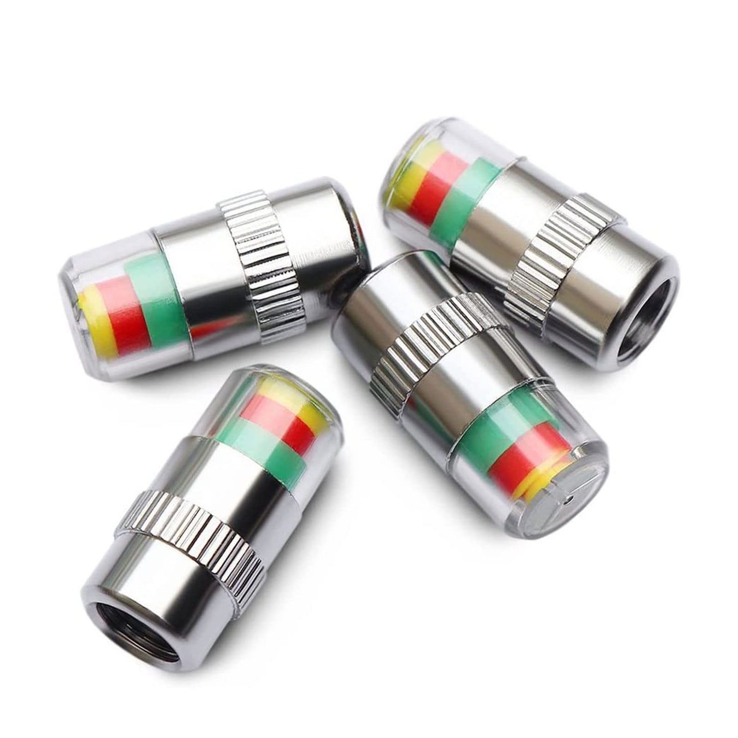 KURAMI Tire Valve Stem Caps,Tire Pressure Caps 32 PSI 2.2 Bar TPMS Tire Pressure Monitor Sensor Indicator 3 Color Eye Alert 4Pcs