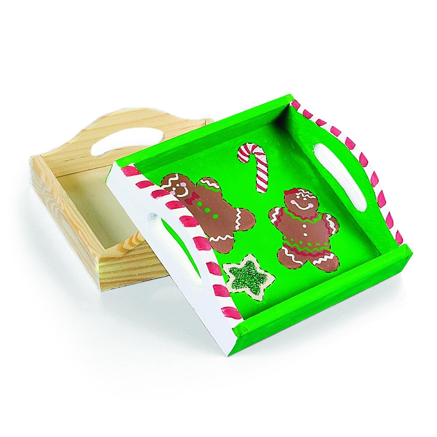 Fun Express Wooden Tray Set of 12 - Small Wood Trays for Crafts, DIY Projects & Painting | Unfinished Natural Wood Craft Supplies for Kids & Adults | Mini Square Wooden Trays for Home Decor