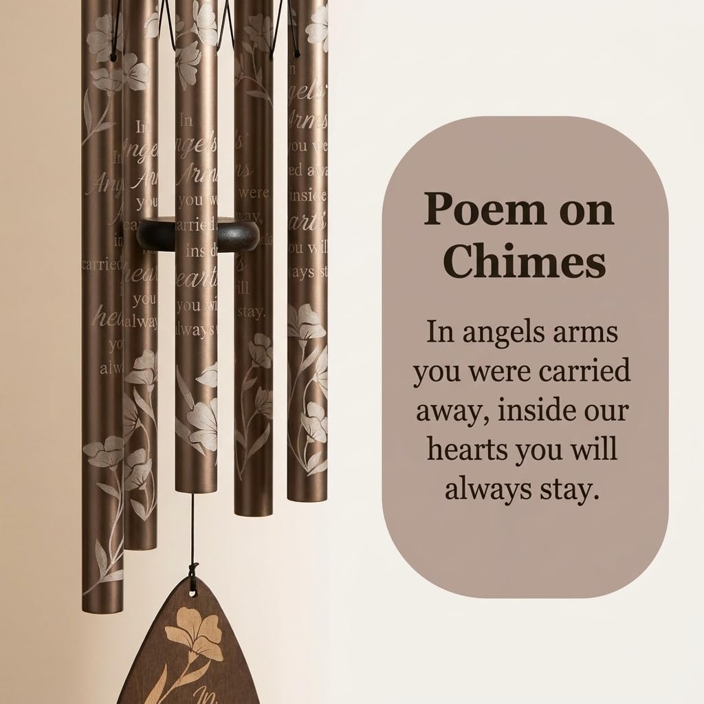 Carson 30" 'Angels' Arms' Memorial Wind Chime- Garden/Patio/Porch Outdoor Decor