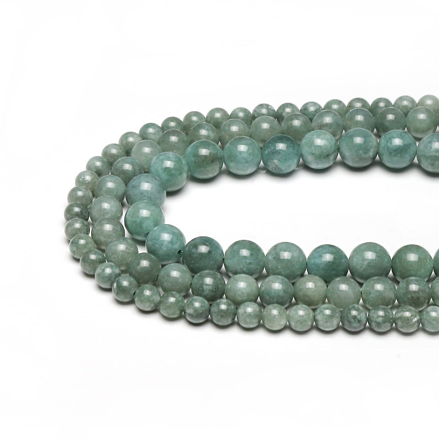 60pcs 6mm Burmese Jade Loose Beads for Jewelry Making, Natural Semi Precious Beads Round Smooth Gemstone Spacer Beads Charms for Necklaces Bracelets