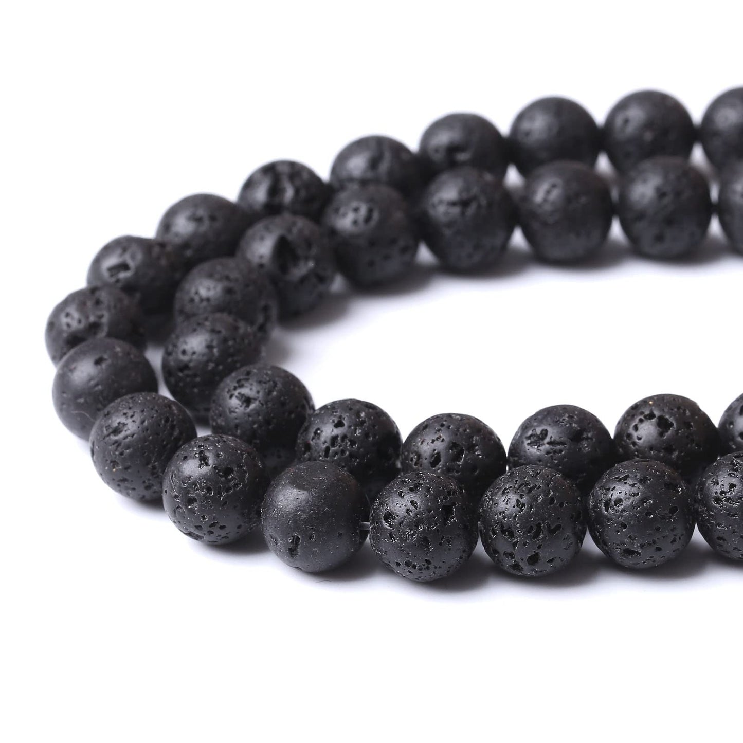 36PCS 10MM Natural Lava Stone Beads Energy Healing Beads for DIY Jewelry Bracelet Necklace Making for Jewelry Making15Inch