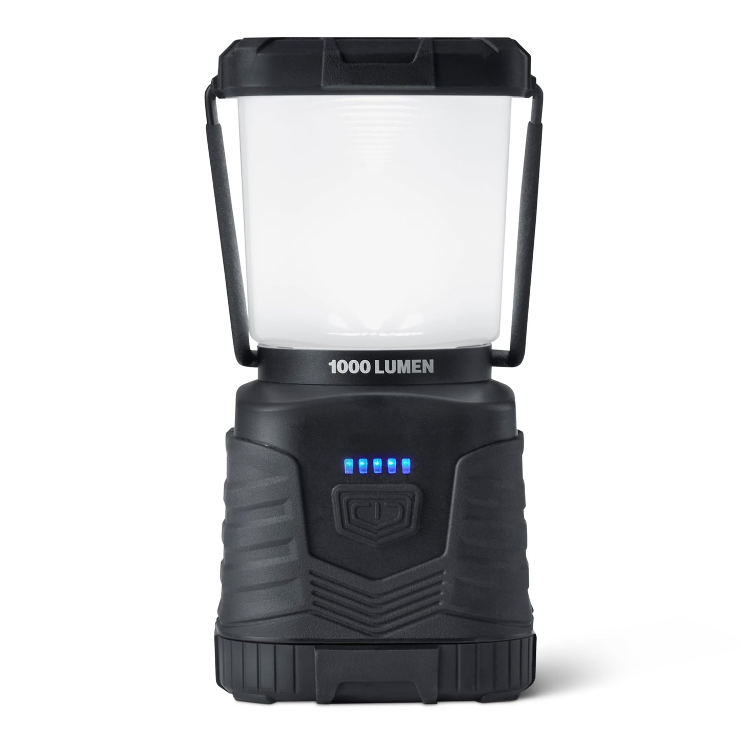 Amazon Basics Camping Essentials Lantern, 360-Degree 1000 Lumen LED, Adjustable Dimmable with 4 Lighting Modes, Water Resistant IPX4, Black (Batteries Not Included)