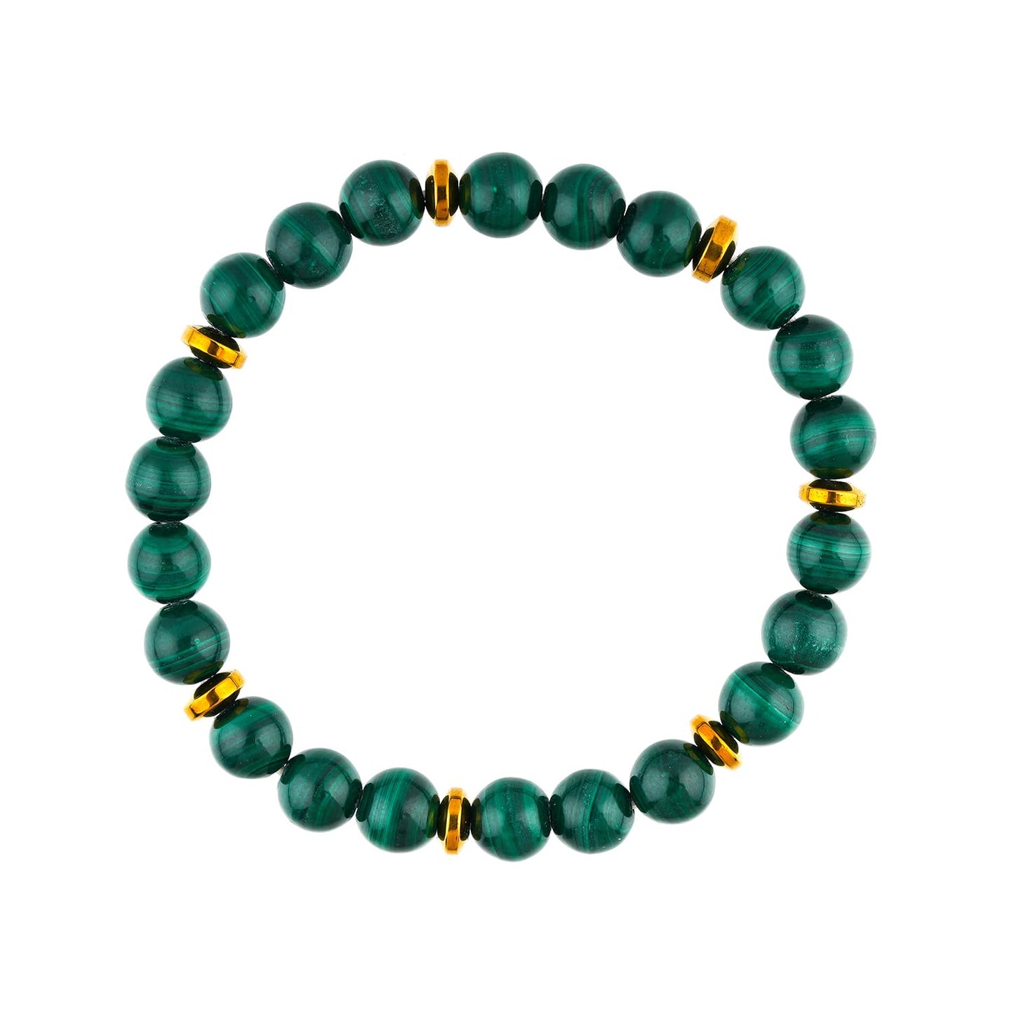 YASHEE Malachite Power Beaded Crystals Bracelet, Protection, Money Wealth Success Bracelet, Chakra Energy Healing Gemstone, Yoga Crystal, Stretchable Elastic Men & Women Bracelet