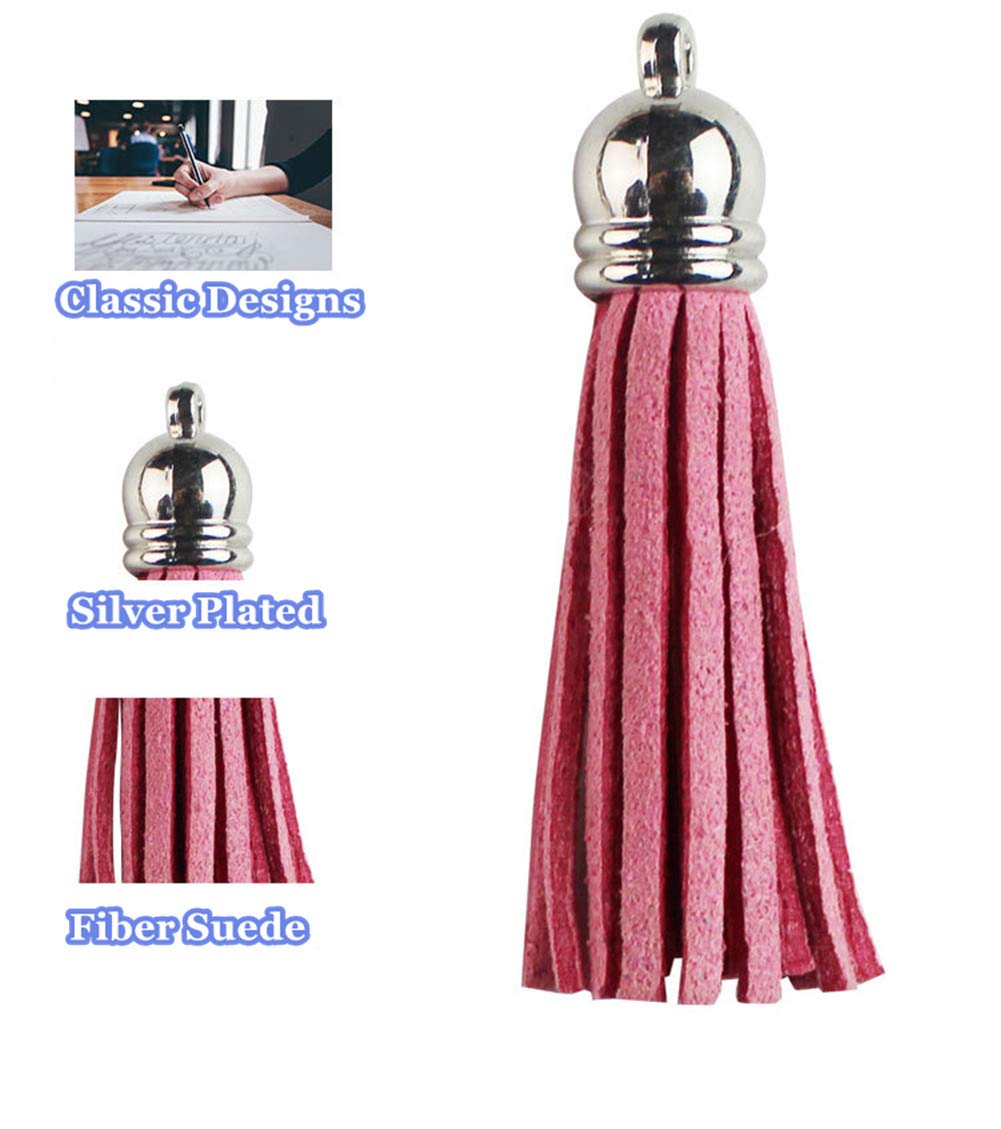 MSCFTFB 100 Pieces 1.5inch Mini Tassels Faux Suede Mala Tassel Kit for Earring Necklace Jewelry Making Garland Keychain Dreamcatcher Charms DIY Crafts (Brown)