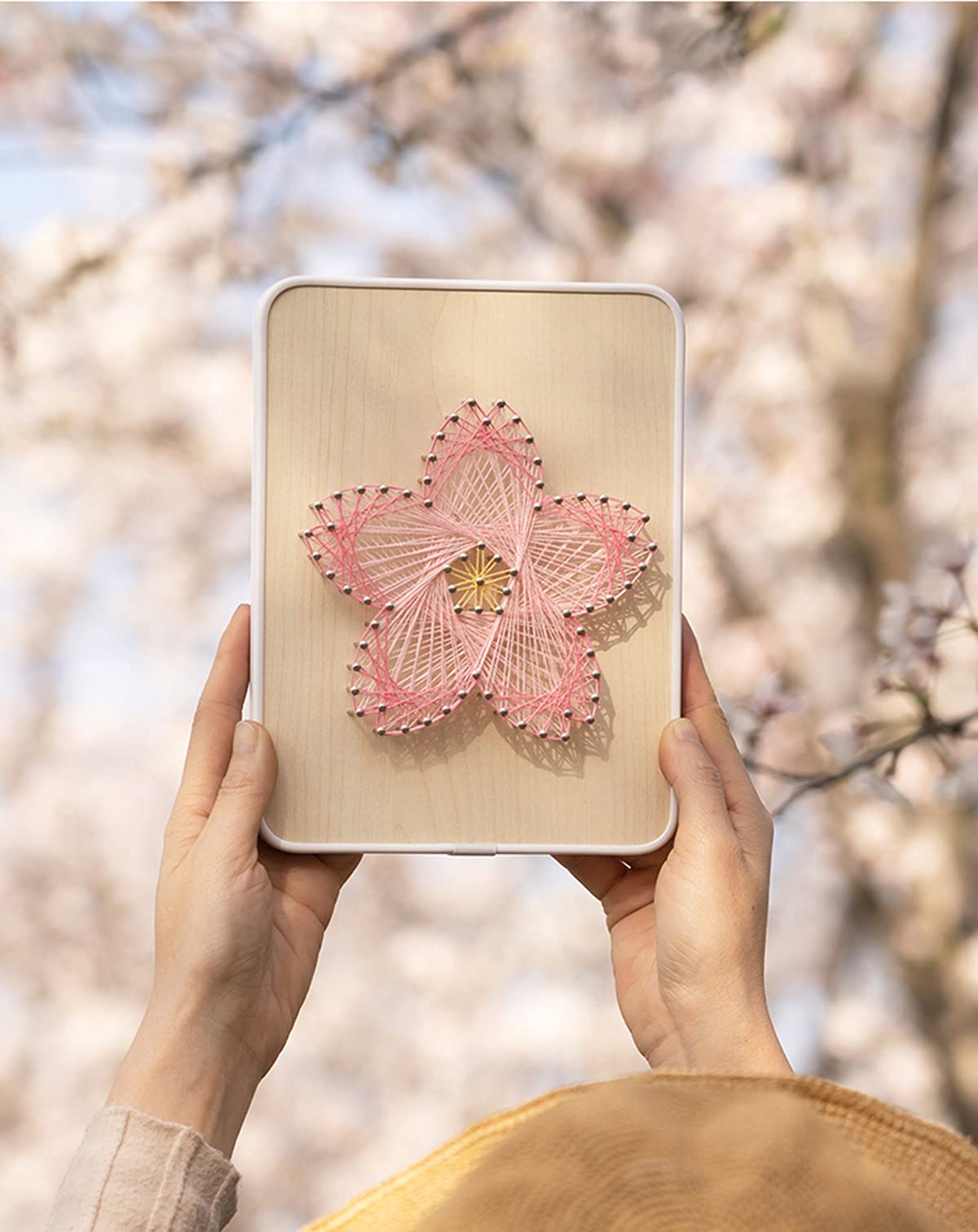BAZIMA DIY String Art Kit for Beginner, DIY Cherry Blossoms Craft Kit,Unique Gift,Craft Kit for Holidays