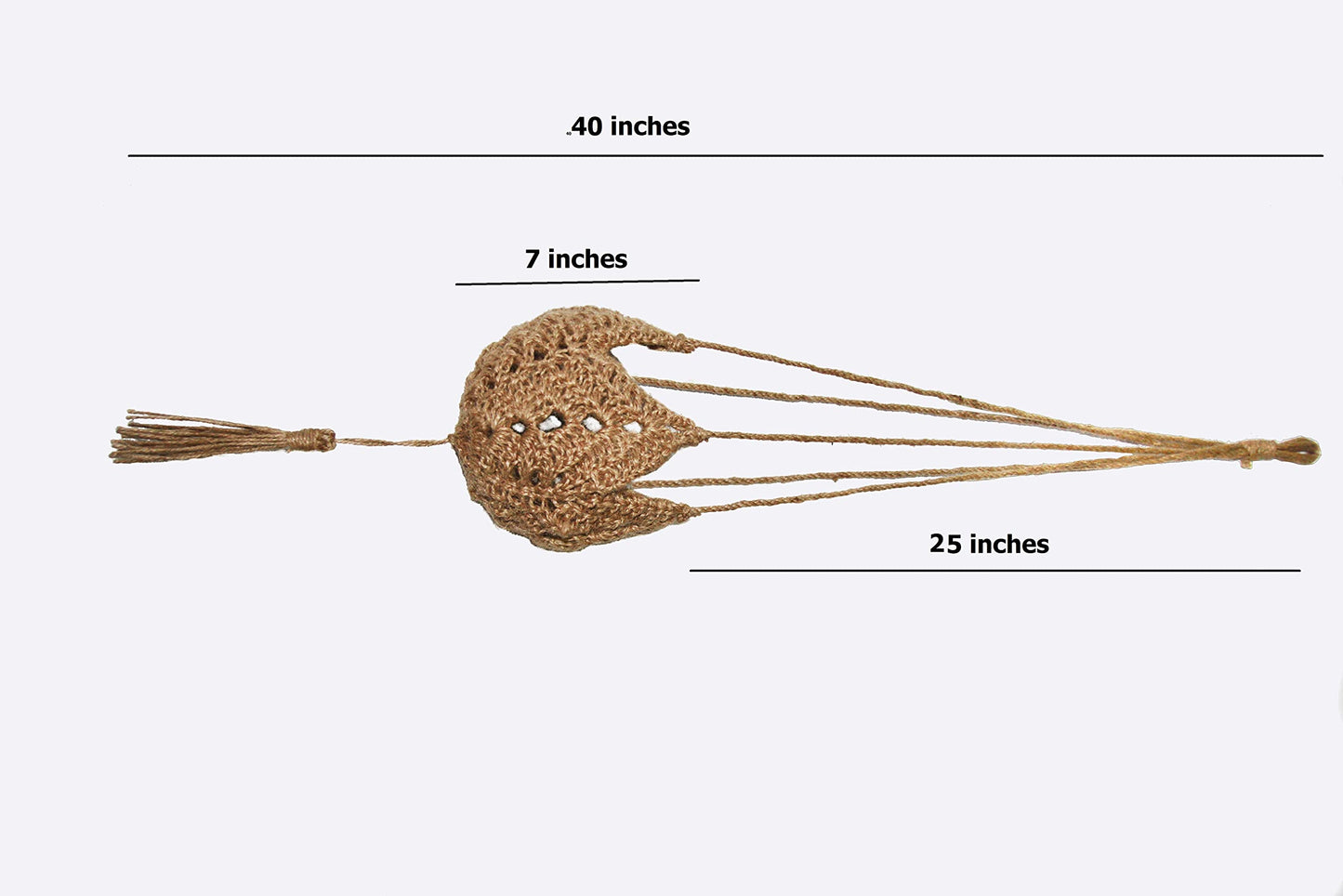 Jute Crochet 30 inch Long Indoor Plant Hanger for 3-inch to 12-inch Pots, Star Hanging Planter Macrame Plant Holder Rope plant Hanger Wall Planter Boho Home Decor Indoor Hook Wall Hanging 1 pack