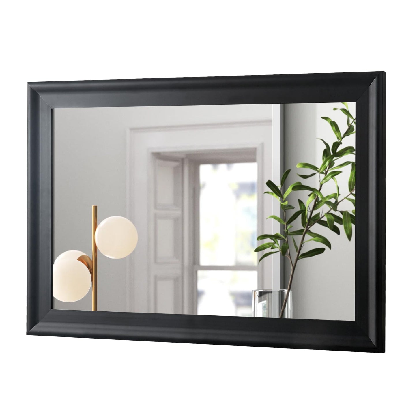 CULER Black Wood Wall Mirror for Bathroom,Rectangle Large 30 x 40 inch Hanging Vanity Black Mirrors with Wooden Frame for Living Room,Bedroom,Entryway