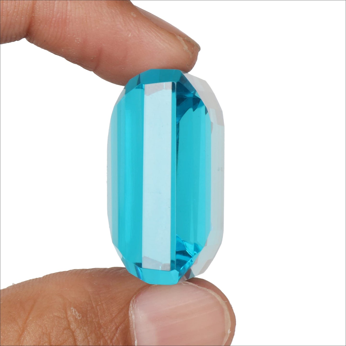 GEMHUB Gemstones For Jewelry Making 93.50 Ct Brazilian Swiss Blue Topaz Square Shape Loose Gemstone Crystals