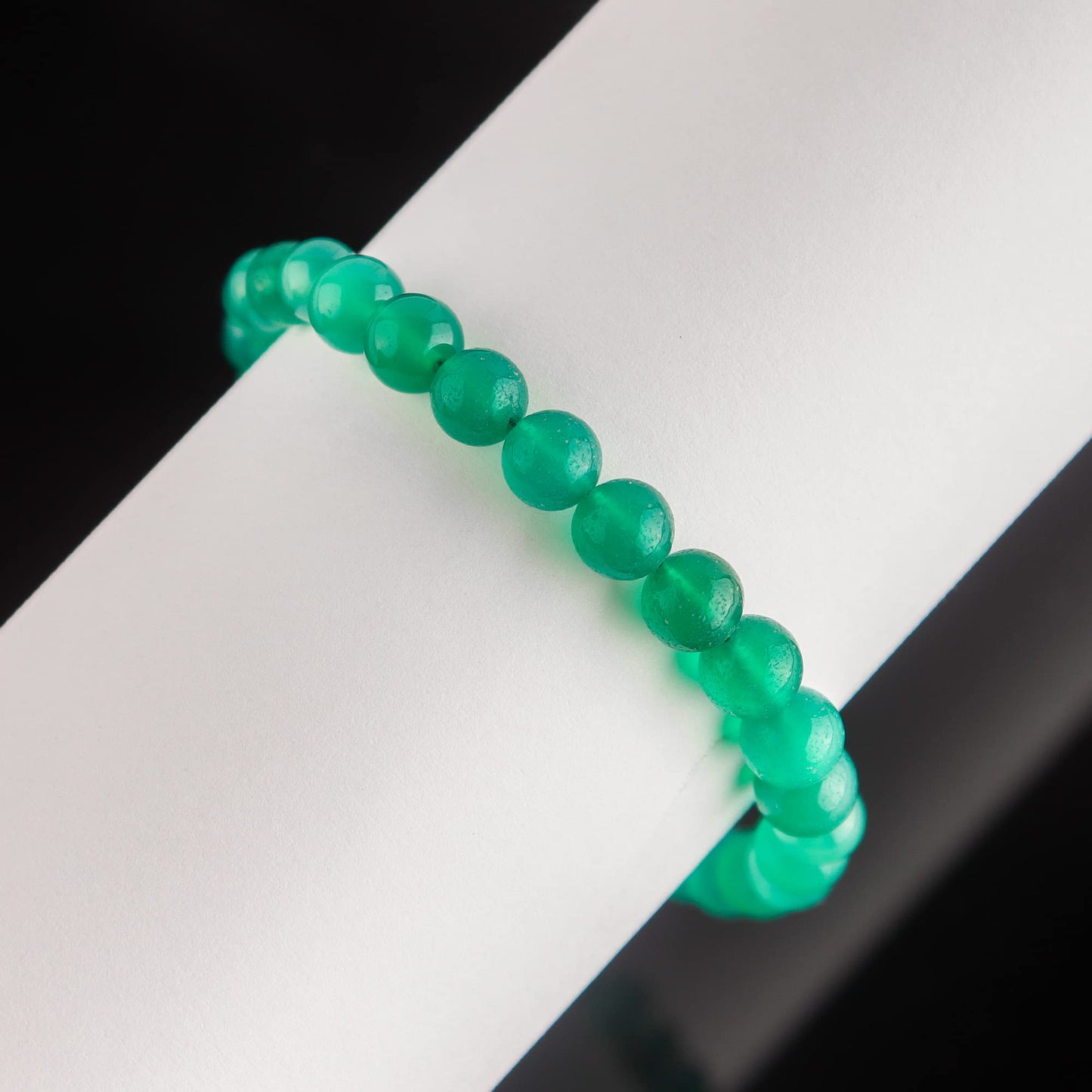 Natural Green Onyx Gemstone Plain Rounds With Ball Bracelet for Women, Crystal Gems Healing Bracelets, Chakra Stone Bead Bracelets, Stone Weight Approx 33 to 35 Carats Stone Size Approx 2 to 2.5mm