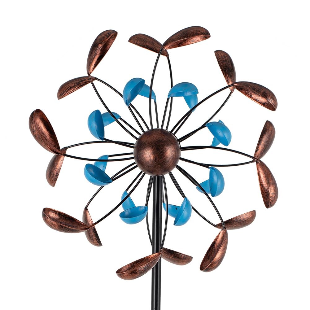 Sunnylight Wind Spinner Outdoor, Wind Sculpture Spinner with Metal Stake, Yard Art Decor for Patio, Lawn & Garden 13 * 57 inches