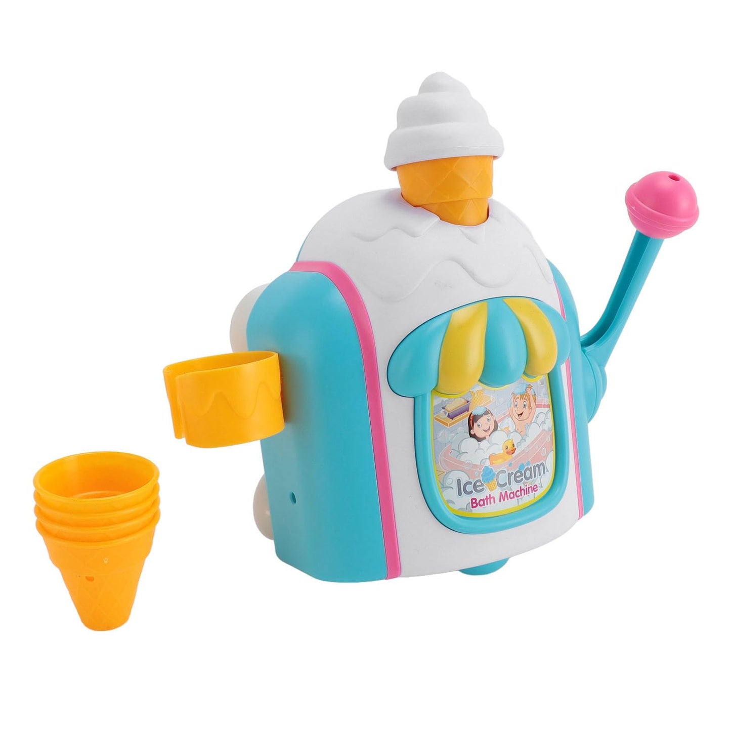 Aqur2020 Bath Toys for Toddlers, Bubble Ice Cream Maker Bathtub Toy with Strong Suction Cups, for Kids Ages 2-8 Boys Girls Birthday Gift