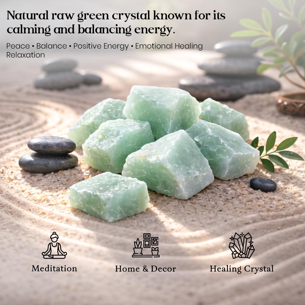 Crocon® 1LB Green Jade Rough Bulk Rocks Natural Stone Spiritual Gifts Raw Gemstone Crystals and Stones Tumbling Cabbing Polishing Gem Mining Chakra Balancing Reiki Healing Good Luck Home Office Décor