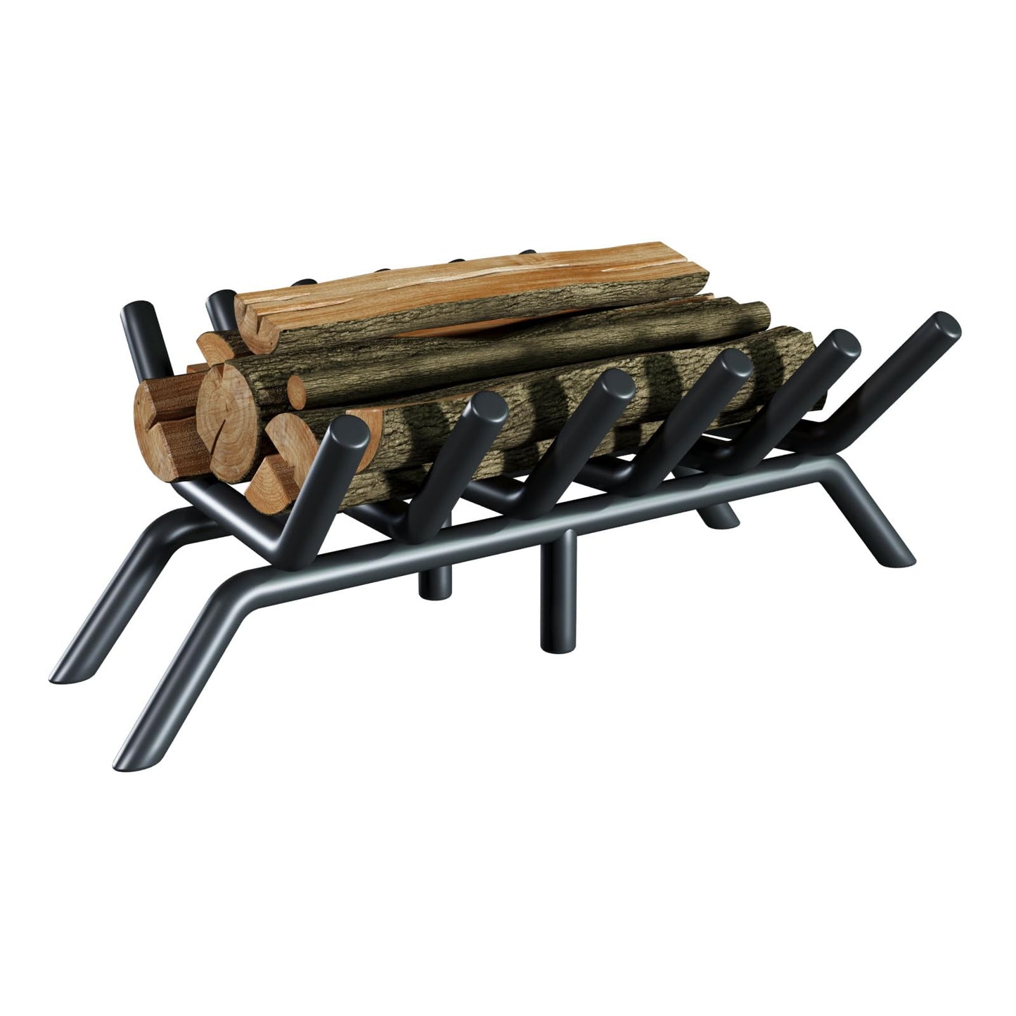jkxoo 17-Inch Fireplace Grate, Heavy Duty 6-Bar Log Rack Holder Made of Solid Round Steel for Indoor/Outdoor Fire Pits, Wood Stoves & Kindling Tools