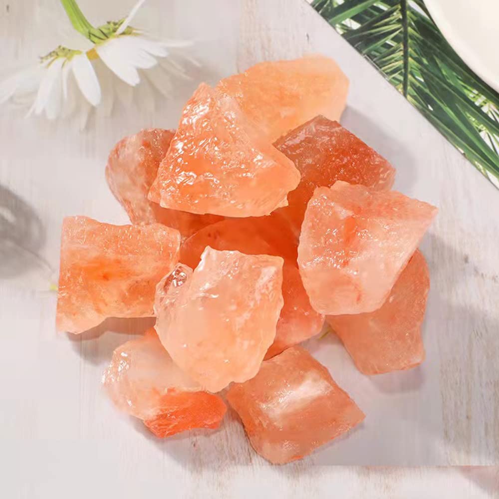 1.97 to 3.94 Inches Himalayan Pink Crystal Salt Stones, 1.1 Pounds Himalayan Pink Salt Chunks for Salt Rock Lamp,Salt Bowl,and Decorations M34