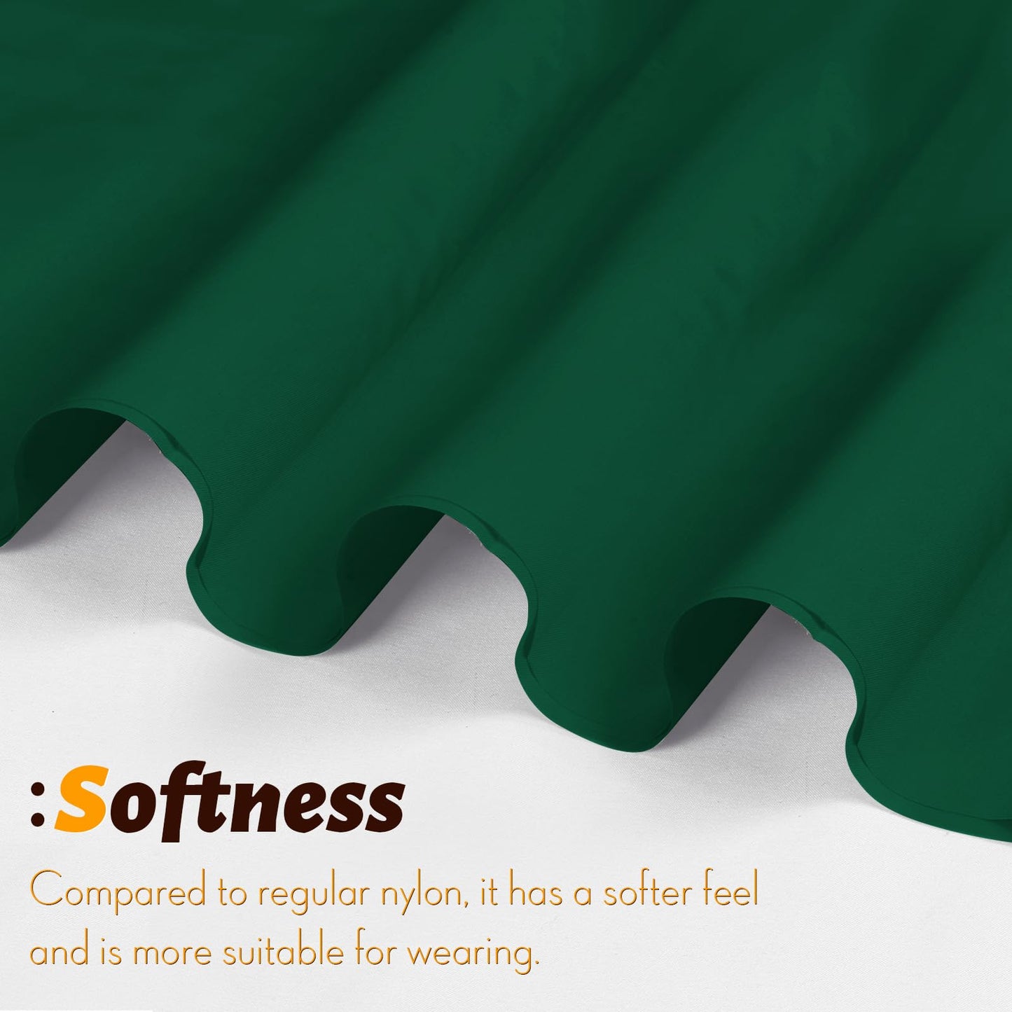 Vonty Waterproof Fabric Ripstop Nylon Fabric by The Yard - 60 Inch Wide(3 Yard), Water Proof Green Fabric Lightweight Kite Fabric for Tent Bag Tarp DIY Craft Travel Outdoor