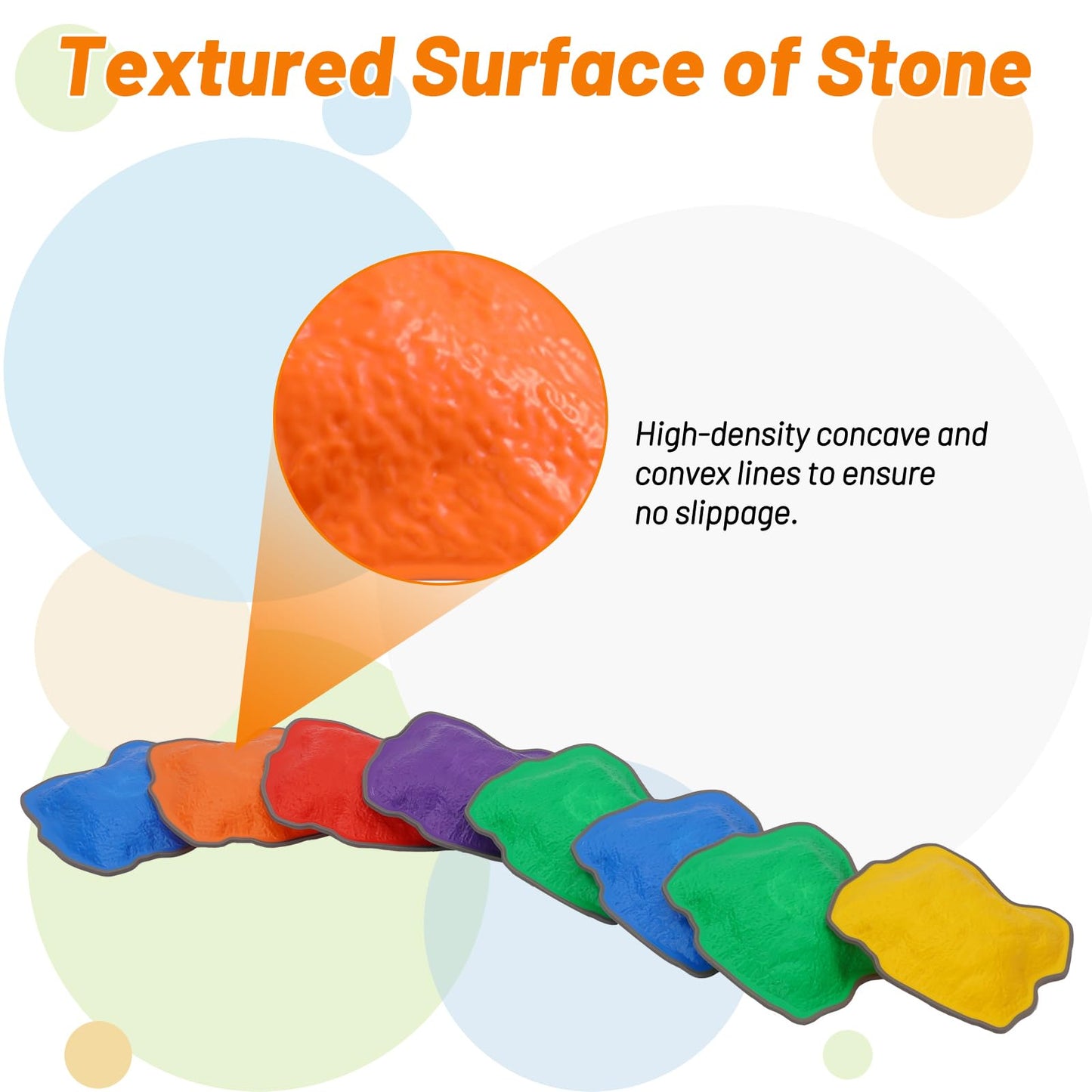 Non-Slip Stepping Stones for Kids 8pcs Plastic Balance Beam Obstacle Course for Promoting Children's Coordination Skills Sensory Play Equipment Indoor & Outdoor Play Toddler Ages 3 Years+