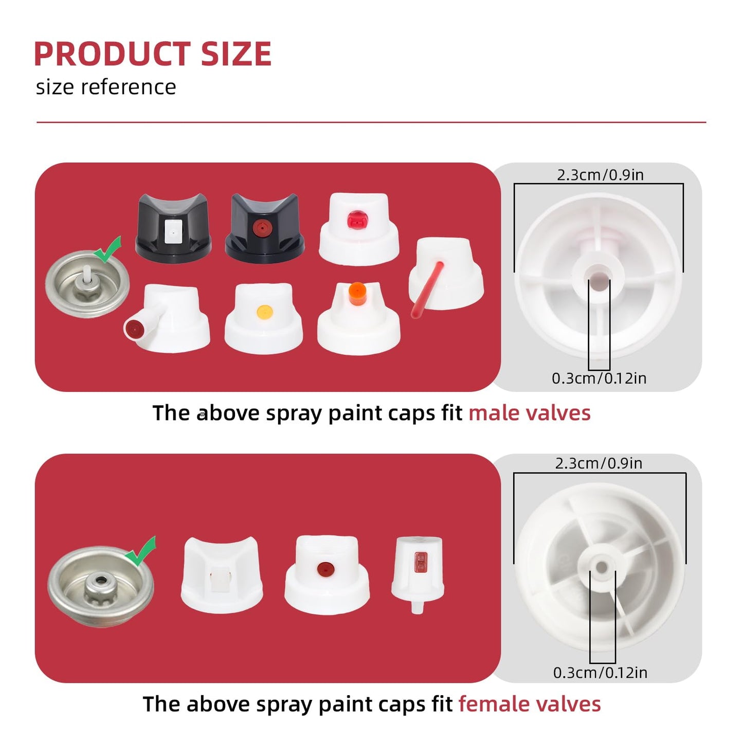 20PCS Spray Paint Caps & Nozzles Kit – Adapter Set for Male & Female Cans, Spray Can Nozzle, Spray Control Kit,Graffiti Spray Paint Caps,Bottle Nozzle Replacement