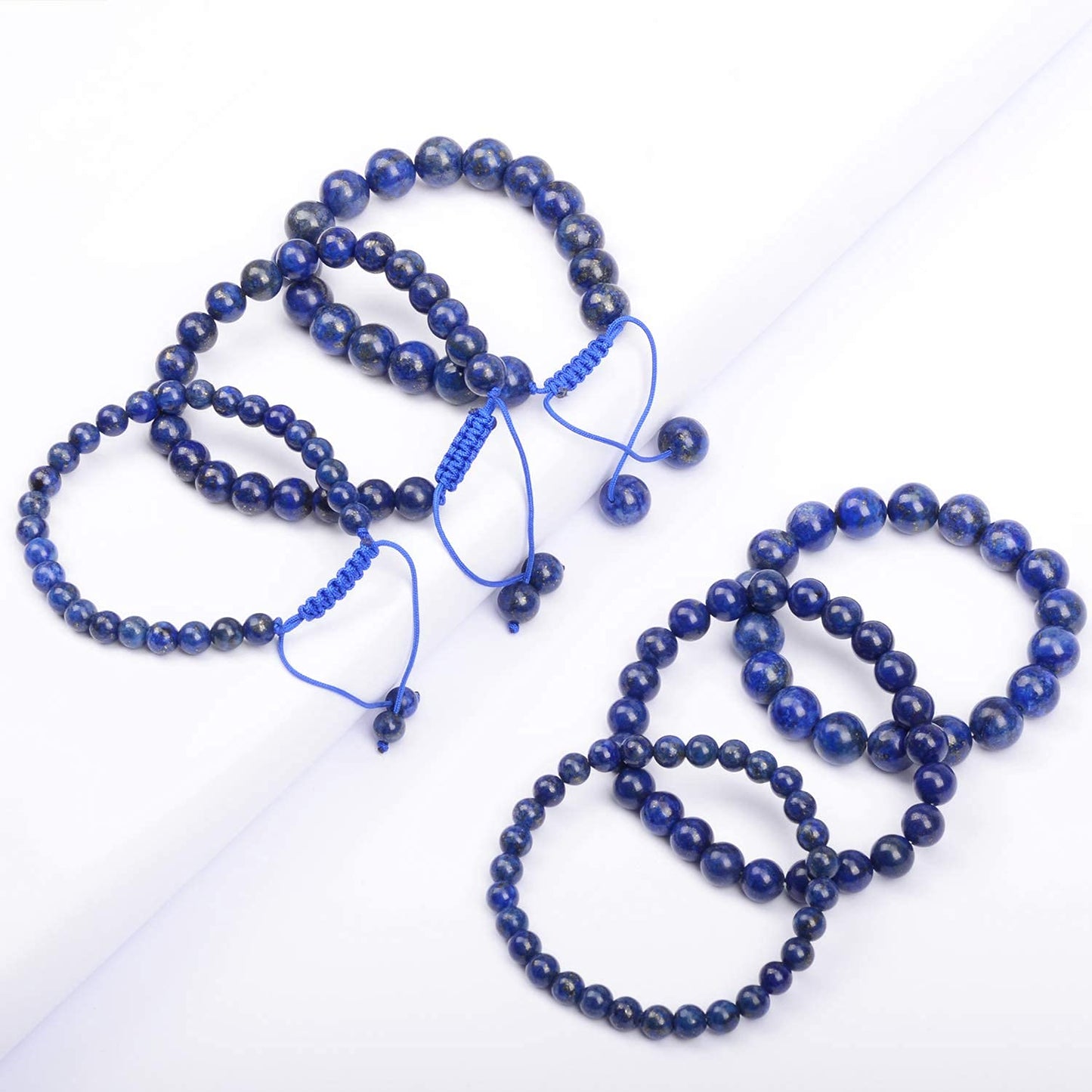 AD Beads Natural Gemstone Round Loose Beads 15" for Bracelet Necklace Earrings Jwelery Making Crafts DIY (10mm, Blue Lapis)