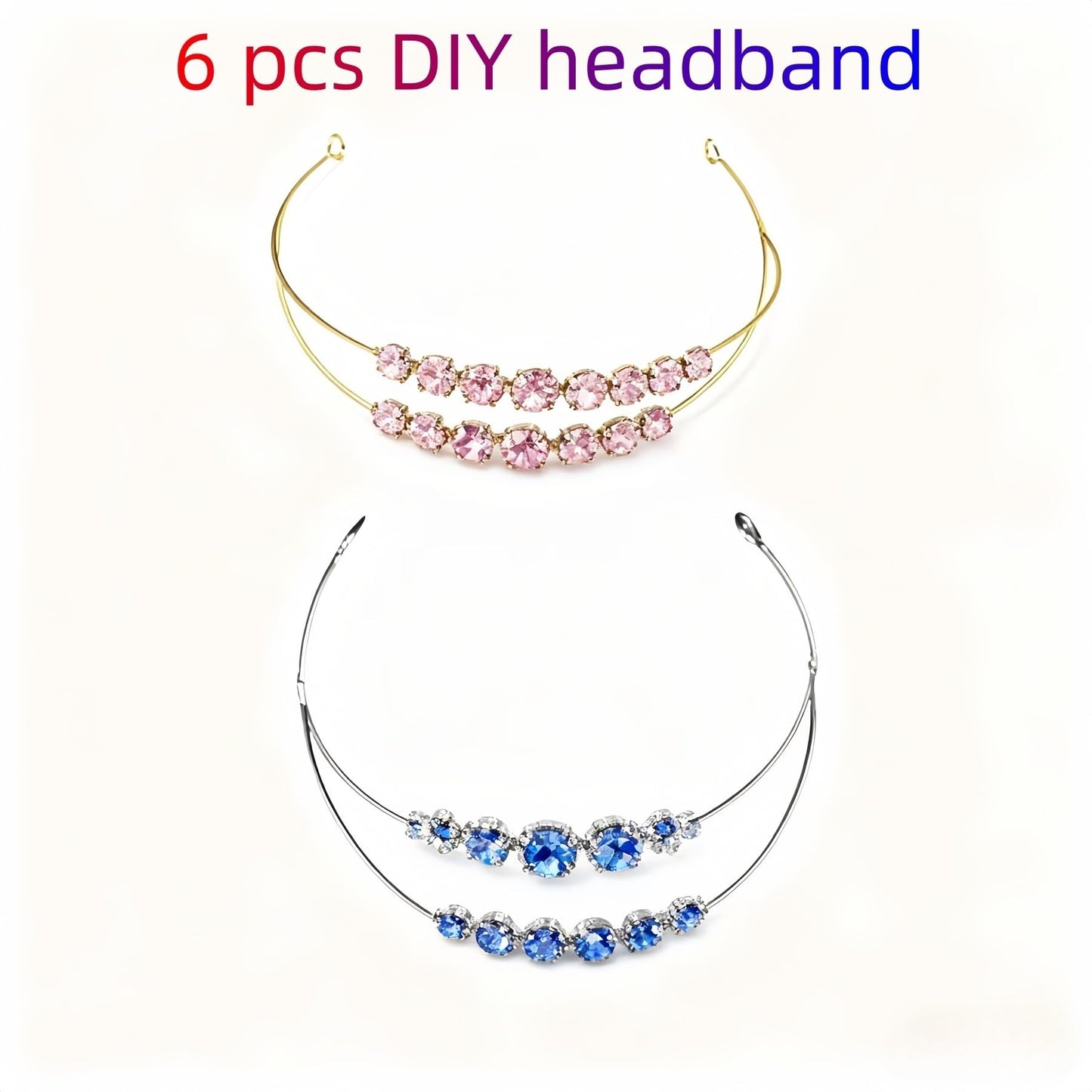 FKUMLUN 6 Pack 2 Layer Metal Gold Crown Headwear Wedding Headpiece Costume Headdress for Masquerade Cosplay Party Tiara Hair Hoops DIY Craft