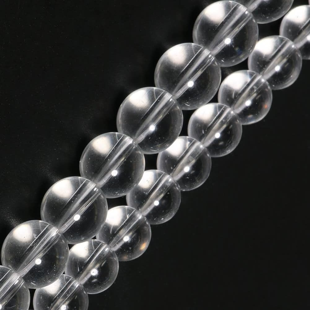 Yochus 45pcs Clear Quartz Stone Beads，8mm Healing Power Natural Stone Round Loose Beads for Jewelry Making Earring Necklace DIY Crafts