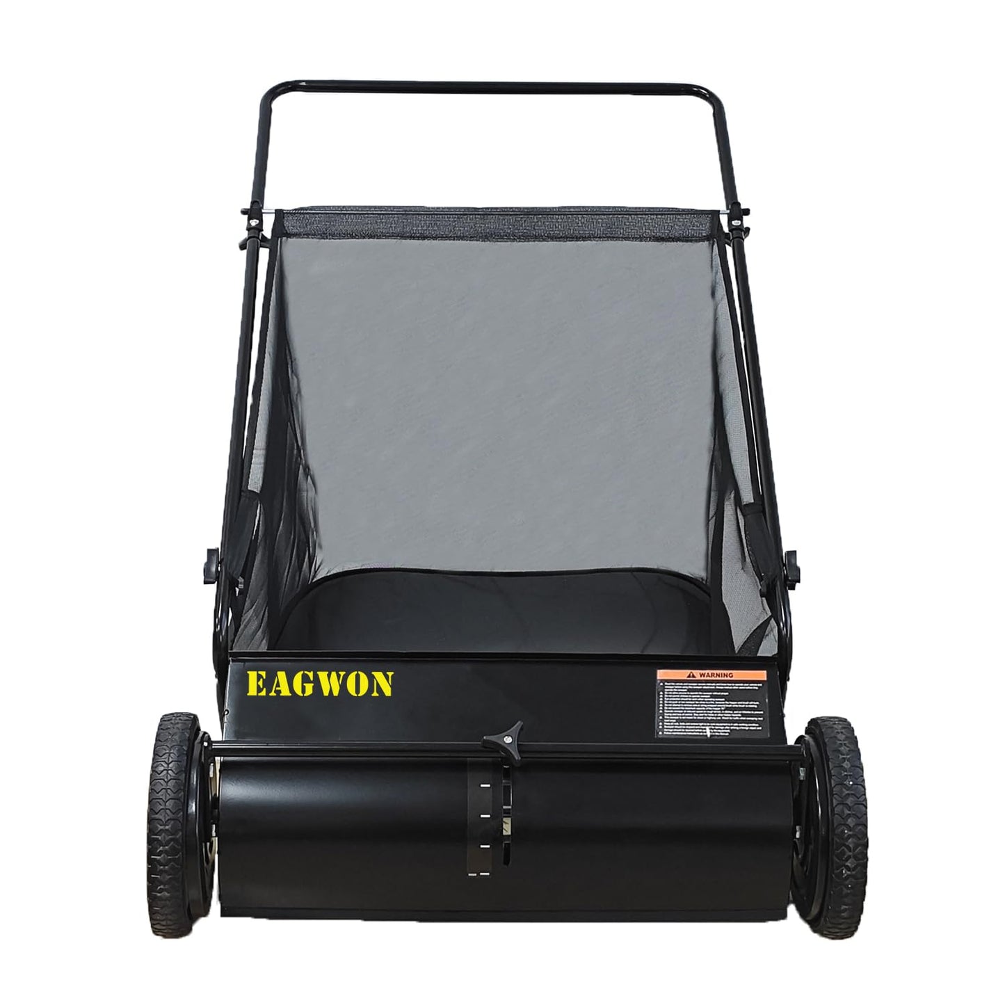 EAGWON Push Lawn Sweeper, 26-Inch Width, 7 Cu. Ft. Hopper Capacity, 4 Spinning Brushes, Adjustable Height, Durable Steel Frame with Rubber Wheels, Ideal for Leaves and Grass