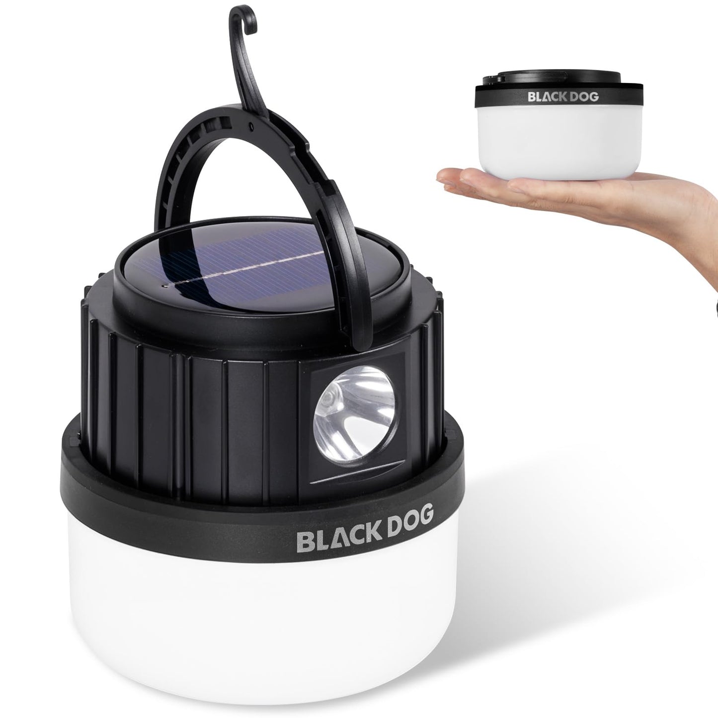 BLACKDOG Collapsible Solar Camping Lantern, Hanging Outdoor Light with Multiple Modes & Adjustable Brightness for Camping Hiking Emergency Garden