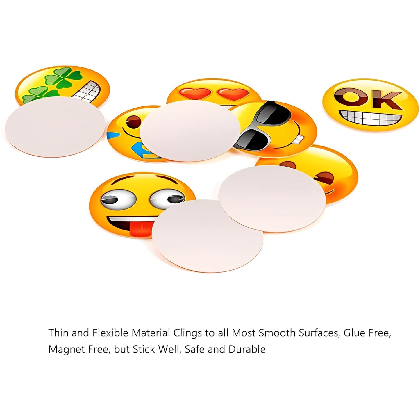 MORCART Resuable Emoji Stickers Funny Icons Decorative Drink Marker, 84pcs Party Gift for Kids Friends, Personalized Your Life, Removable & Washable