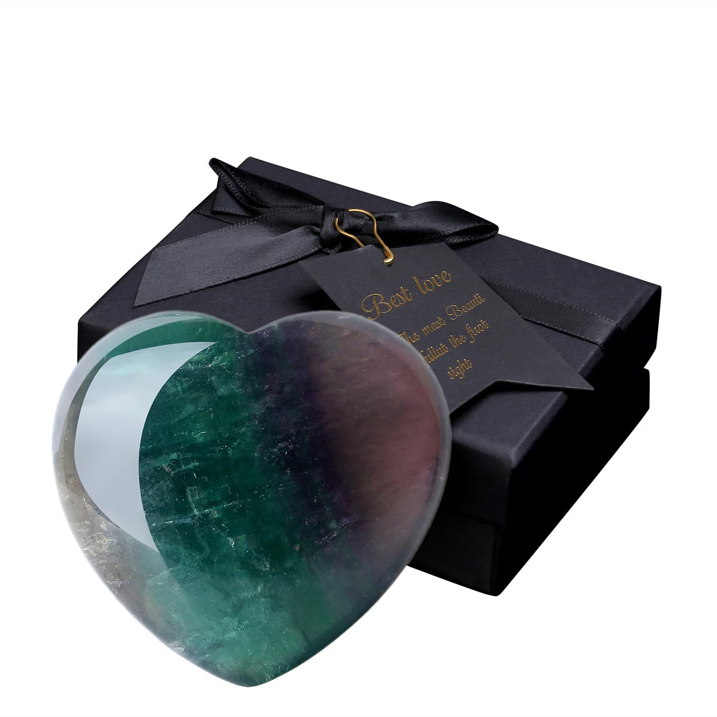 MAIBAOTA 60 mm Fluorite Crystal Healing Crystals Large Heart Love Stone Crystals and Healing Stones Heart Stone for Women Natural Reiki Gemstone Polished Heart Shaped Rocks Meditation