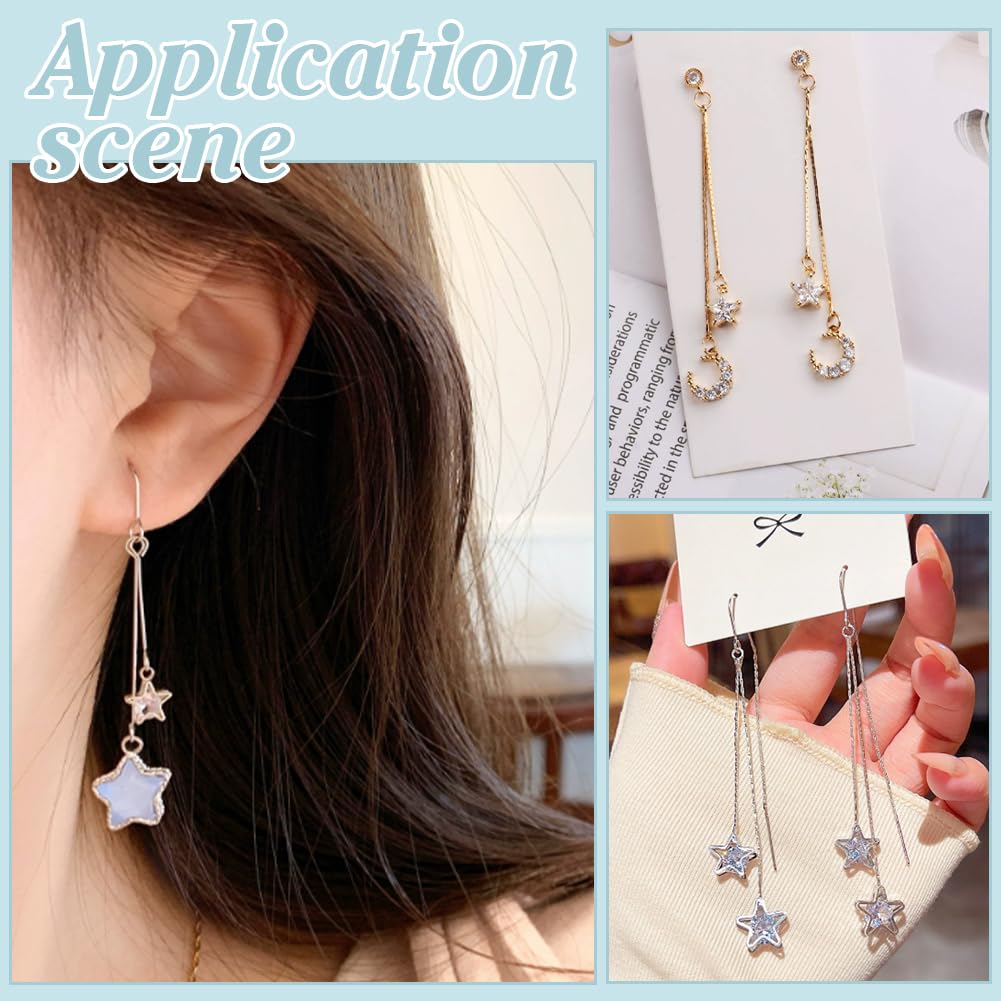CRAFTYMELODY 12Pcs 2 Color Metal Tassel Charms Brass Platinum Golden Dangle Earrings Making Pendants Tassel Earring Charms Chain Metal Long Charm Earring Making Findings DIY Drop Earrings Pendants