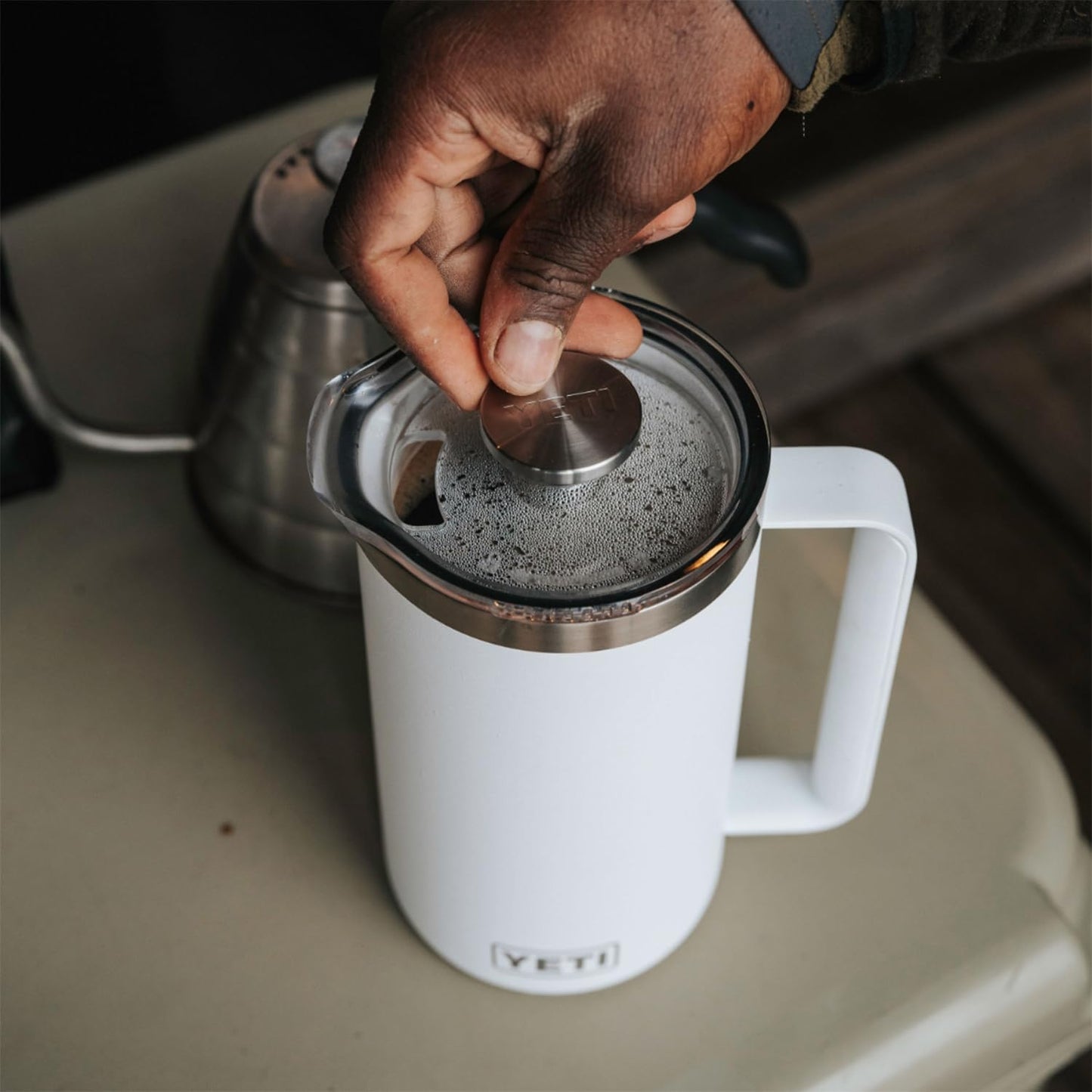 YETI Rambler 34 oz. French Press Coffee Maker, Rescue Red