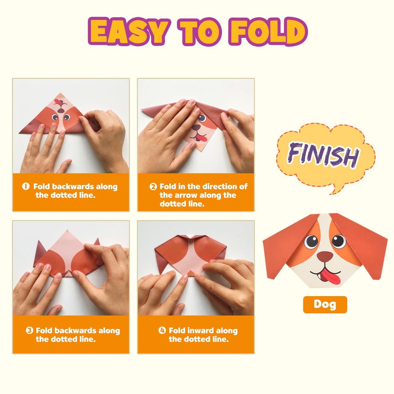 Pigipigi Kids Craft Origami Paper Kit for Kids Ages 5-8 8-12, with Guiding Book, 208 Sheets DIY Art and Crafts Supplies, Colorful Folding Papers Set Projects Gifts Activity for Boy Girl Toys(Cartoon)