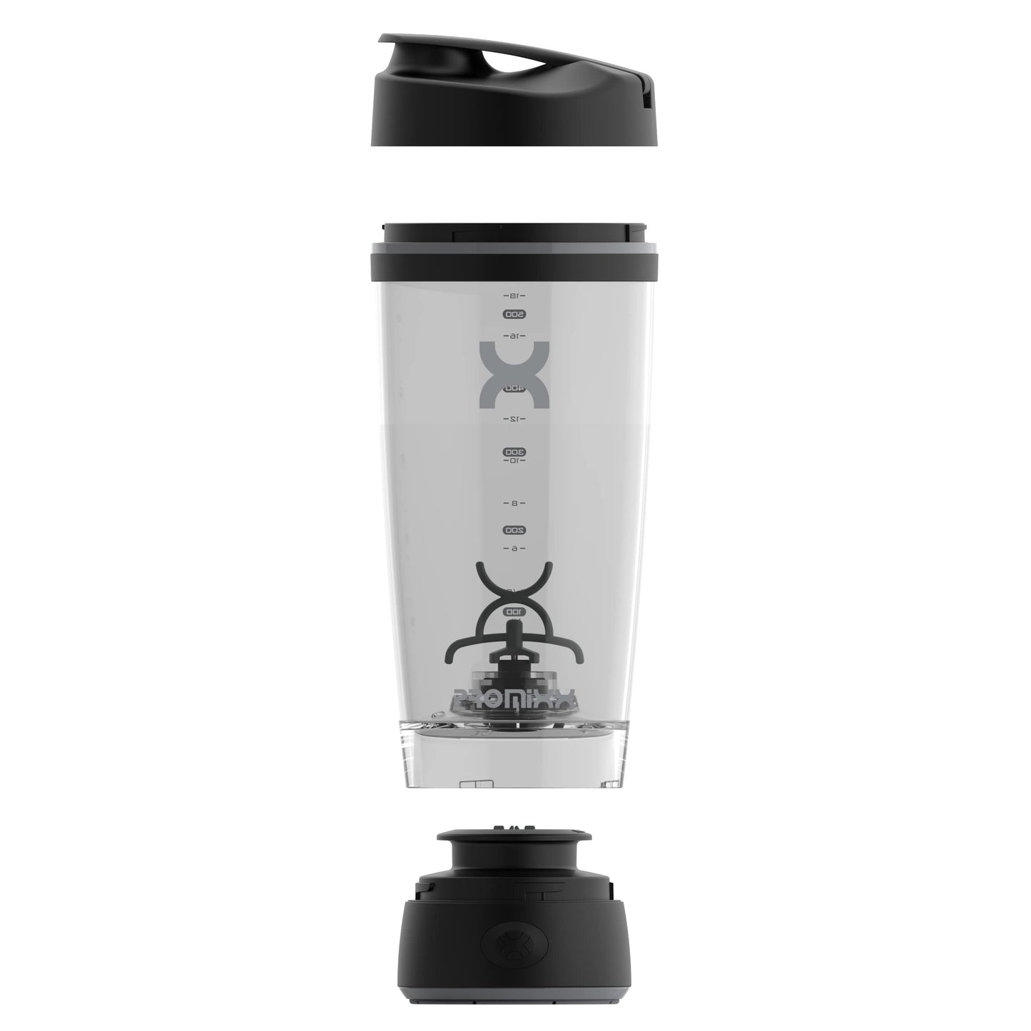 Promixx Original Shaker Bottle - Battery-powered for Smooth Protein Shakes - BPA Free, 20oz Cup (Black)