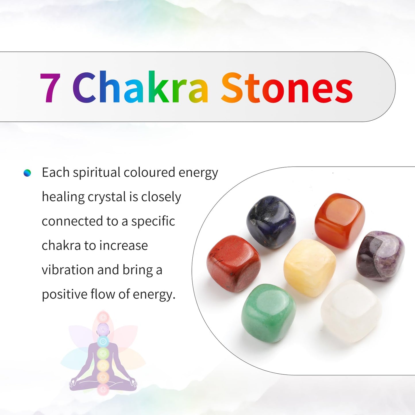 TUBMEELLUWA 7 Chakra Crystal Stones Braided Beaded Bracelet Adjustable Strand Beads Bracelet Double Layers Bangle, Gold Plated Base, Amethyst