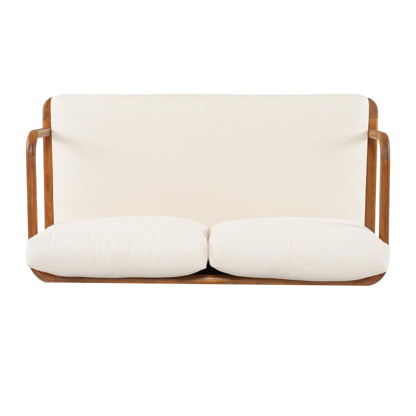 Christopher Knight Home Canape Acacia Wood Patio Loveseat Sofa with Cushion, Outdoor 2-Seater Sofa with Removable Cushions, Solid Wood Patio Furniture Set, Teak+Beige