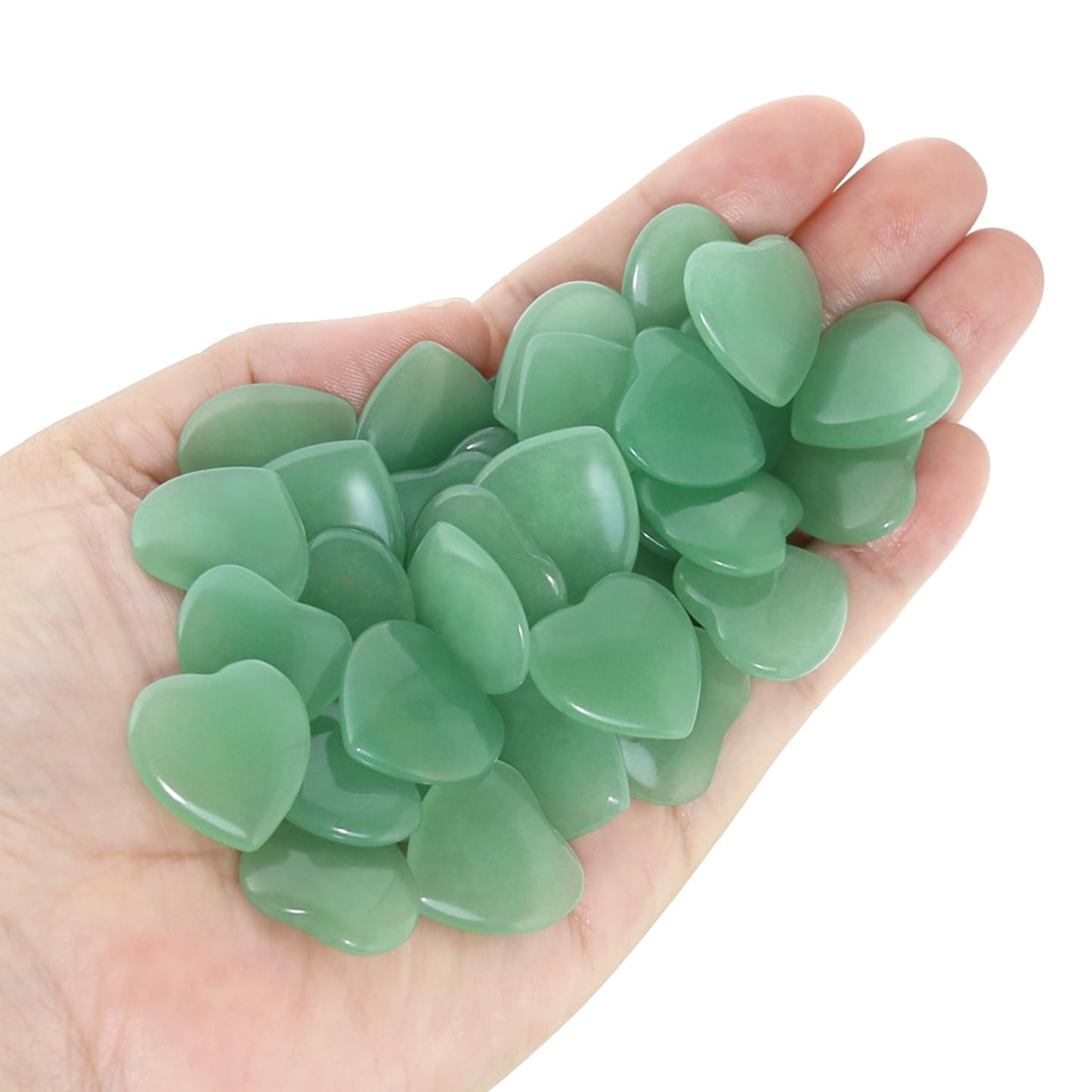 Namzi 20 Packs of Tumbled Polished Natural Green Aventurine Crystals Heart Stones, Crystals and Healing Stones Quartz Bulk for Wicca, Reiki, Healing Energy, Chakra Stones, Witchcraft Supplies