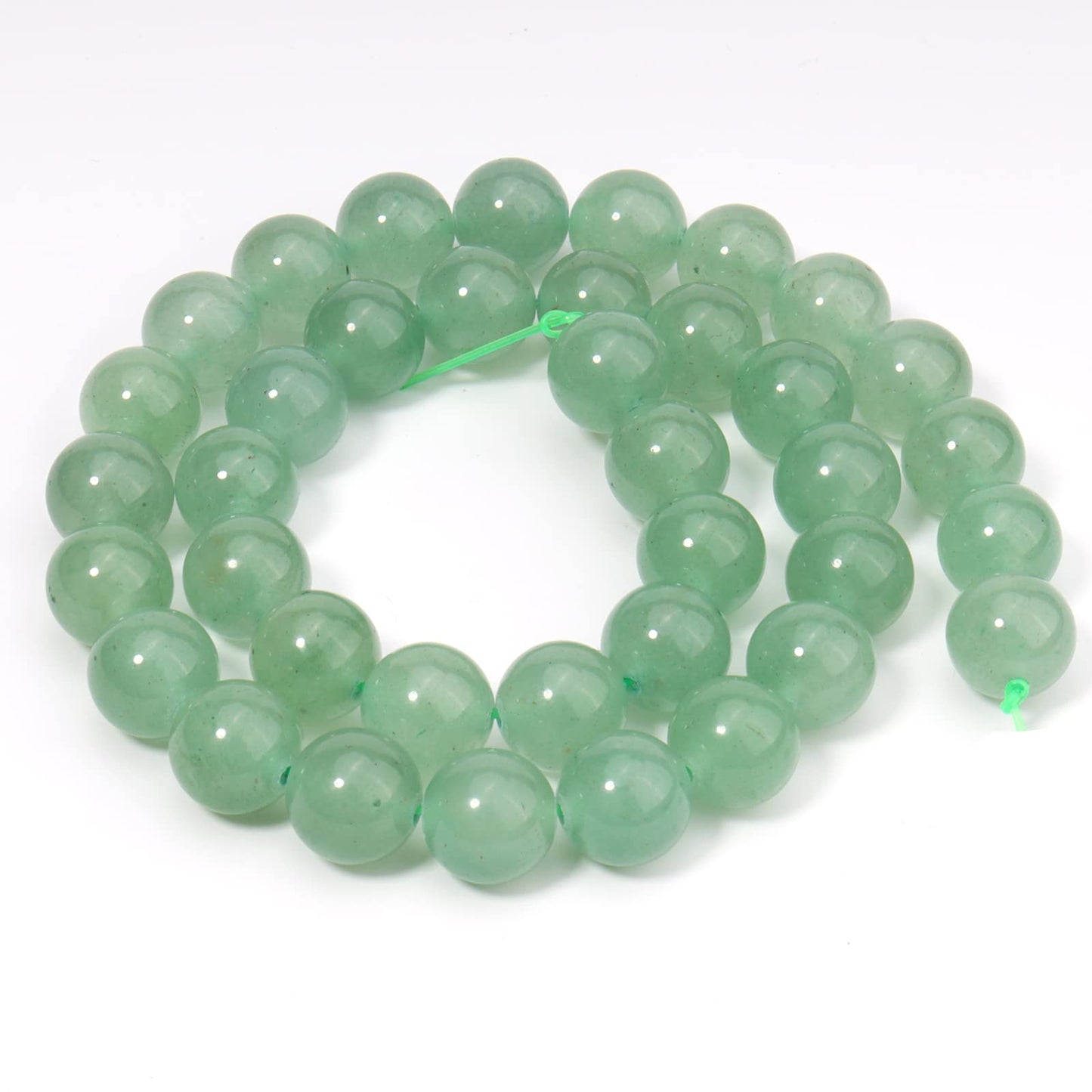 35pcs 10mm Natural Stone Beads Green Aventurine Beads Energy Crystal Healing Power Gemstone for Jewelry Making, DIY Bracelet Necklace