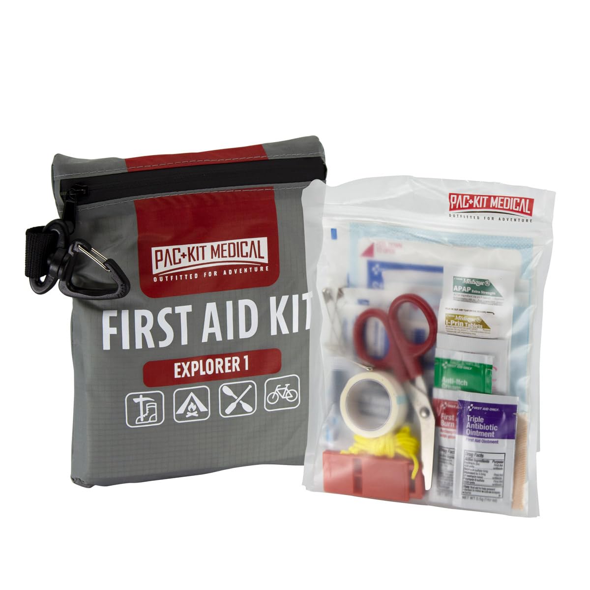 Pac-Kit Watertight Explorer 1 First Aid Kit for Hiking, Camping and Outdoor Activities, 67 Pieces