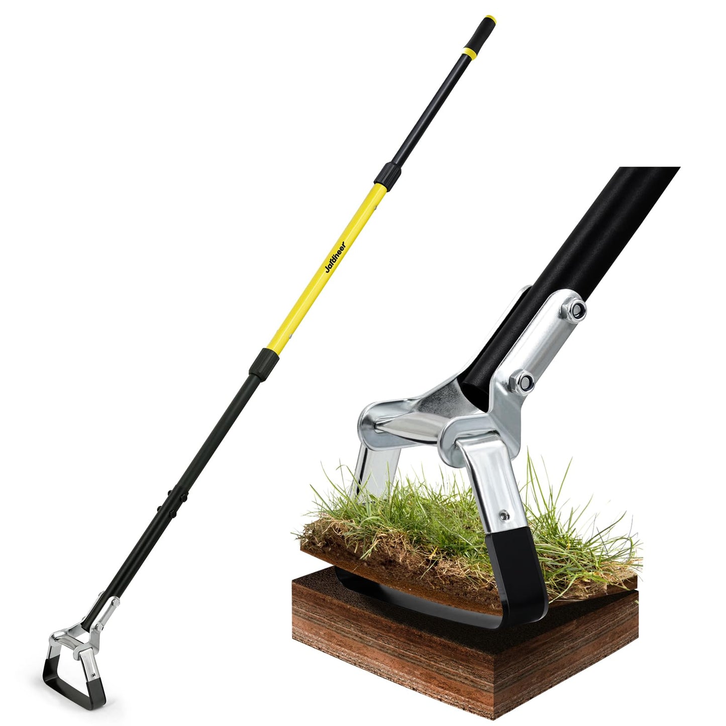 Jardineer Garden Hoe with Long Handle, Scuffle Hoe for Weeding, Stirrup Hoes for Flower Beds,Yards(64 inches)