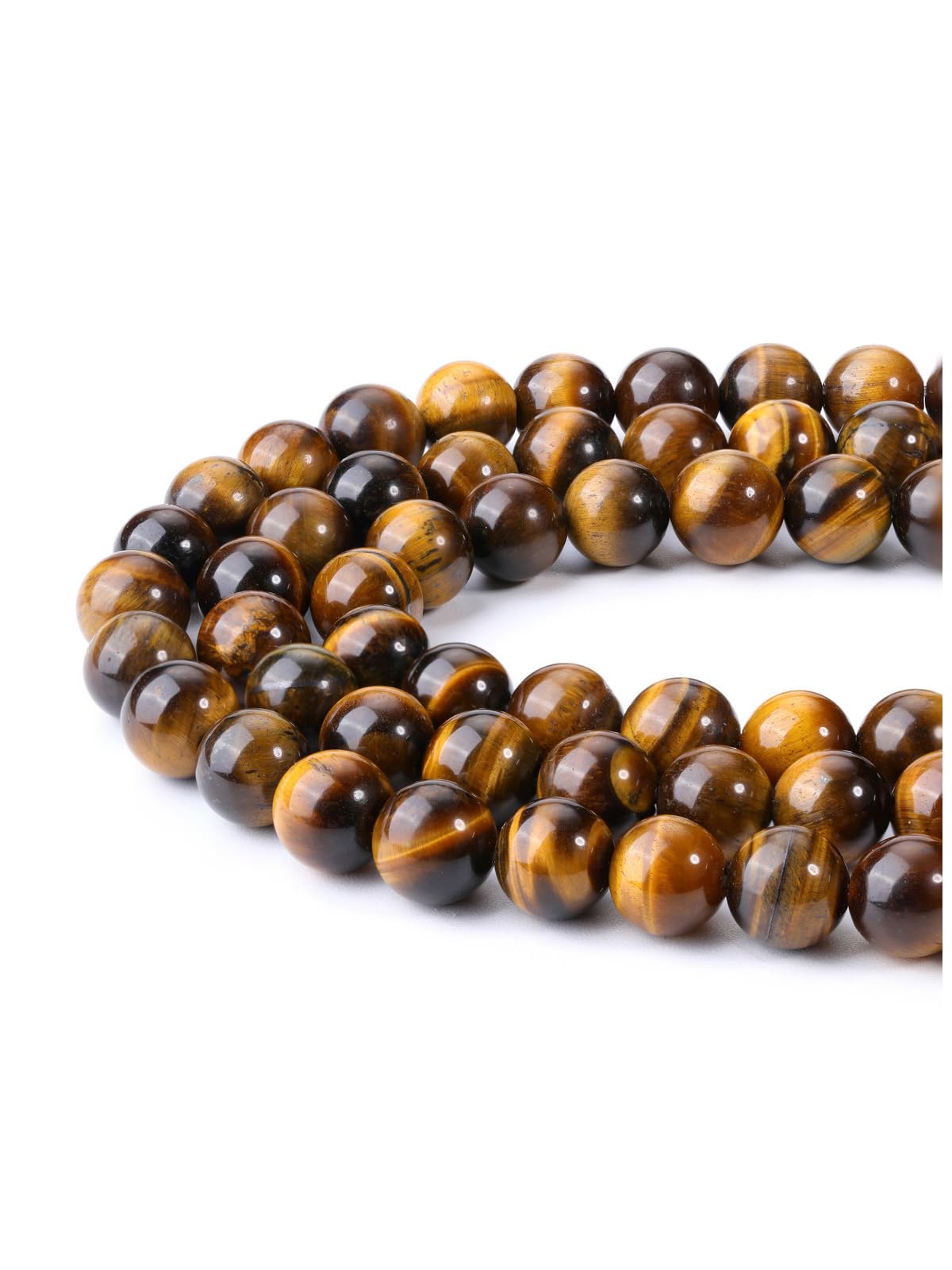 Jovivi 8mm Natural Tiger Eye Gemstone Beads for Jewelry Making,96pcs Energy Healing Crystals Polished Round Smooth Stone Beads,Genuine Real Stone Beads for Bracelet Necklace