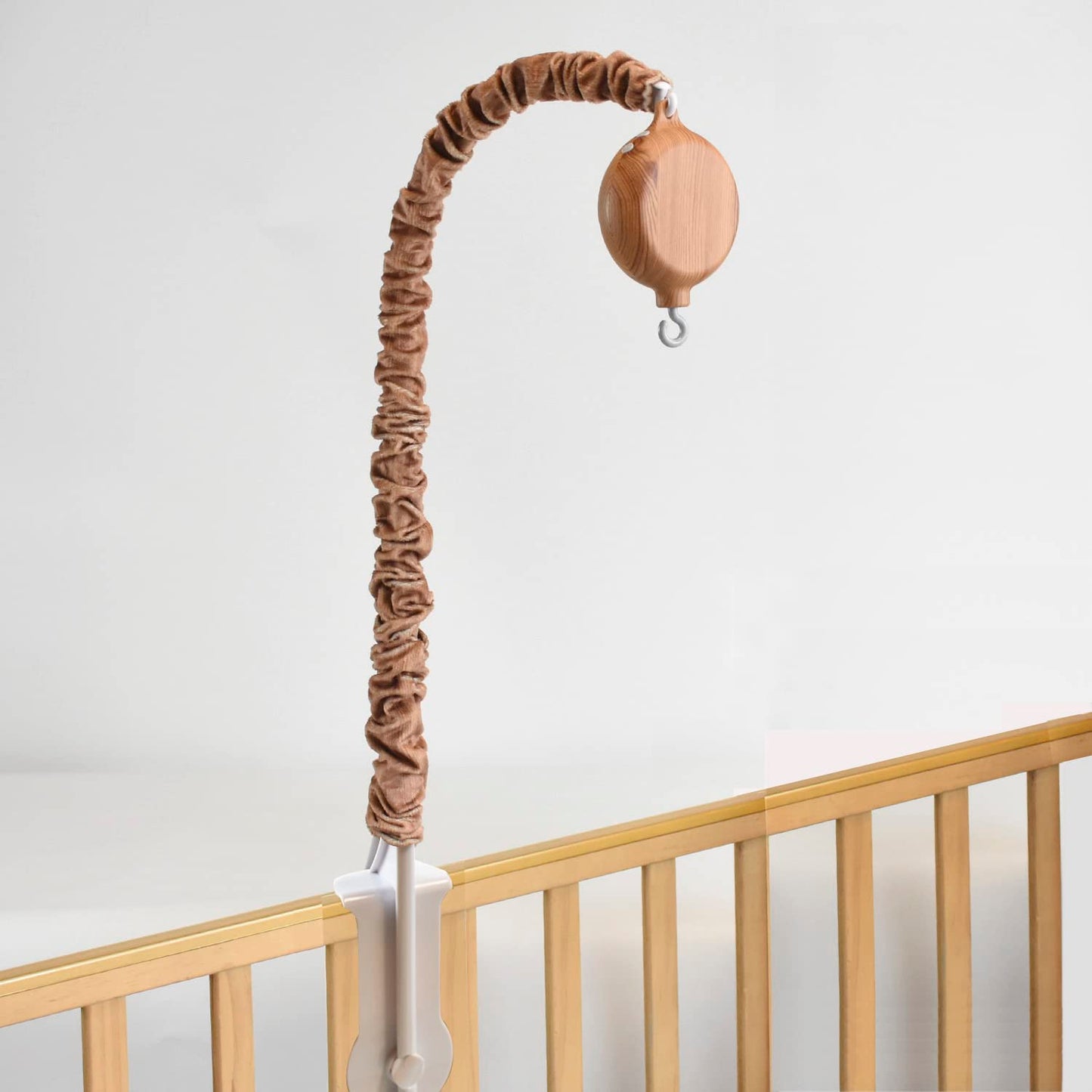 HLEEDUO Crib Mobile arm with Music Box, Baby Mobile arm with Motor Spinner.28 Inch Wooden Universal Mobile arm for Crib Nursery Decor Mobile arm. Nursery Mobile Attachment.