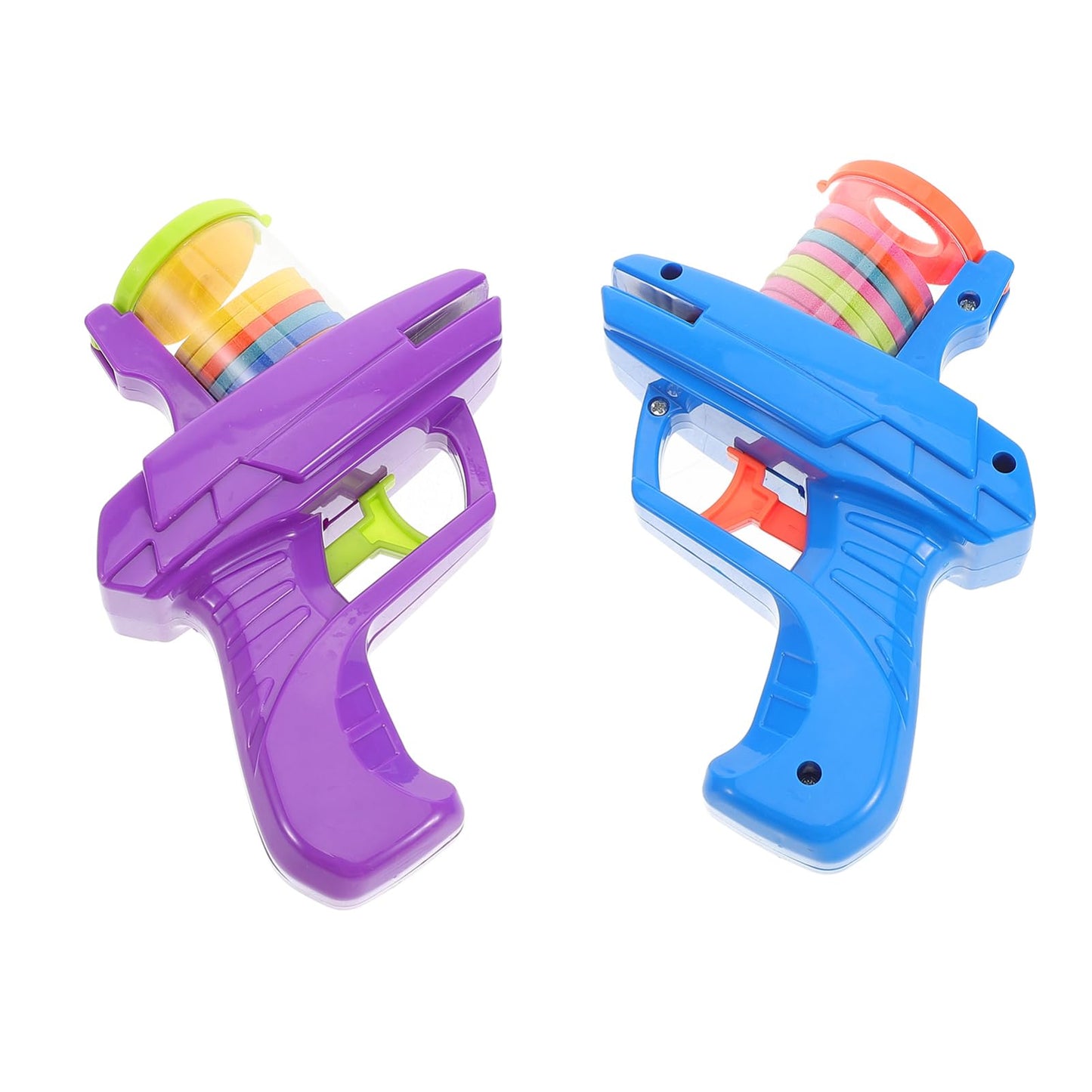 TOYANDONA 2pcs Soft Foam Flying Disc Shooter for Boys and Girls Launchers with Soft Discs Interactive Outdoor Toy for Backyard Fun Family Gatherings and Park Activities