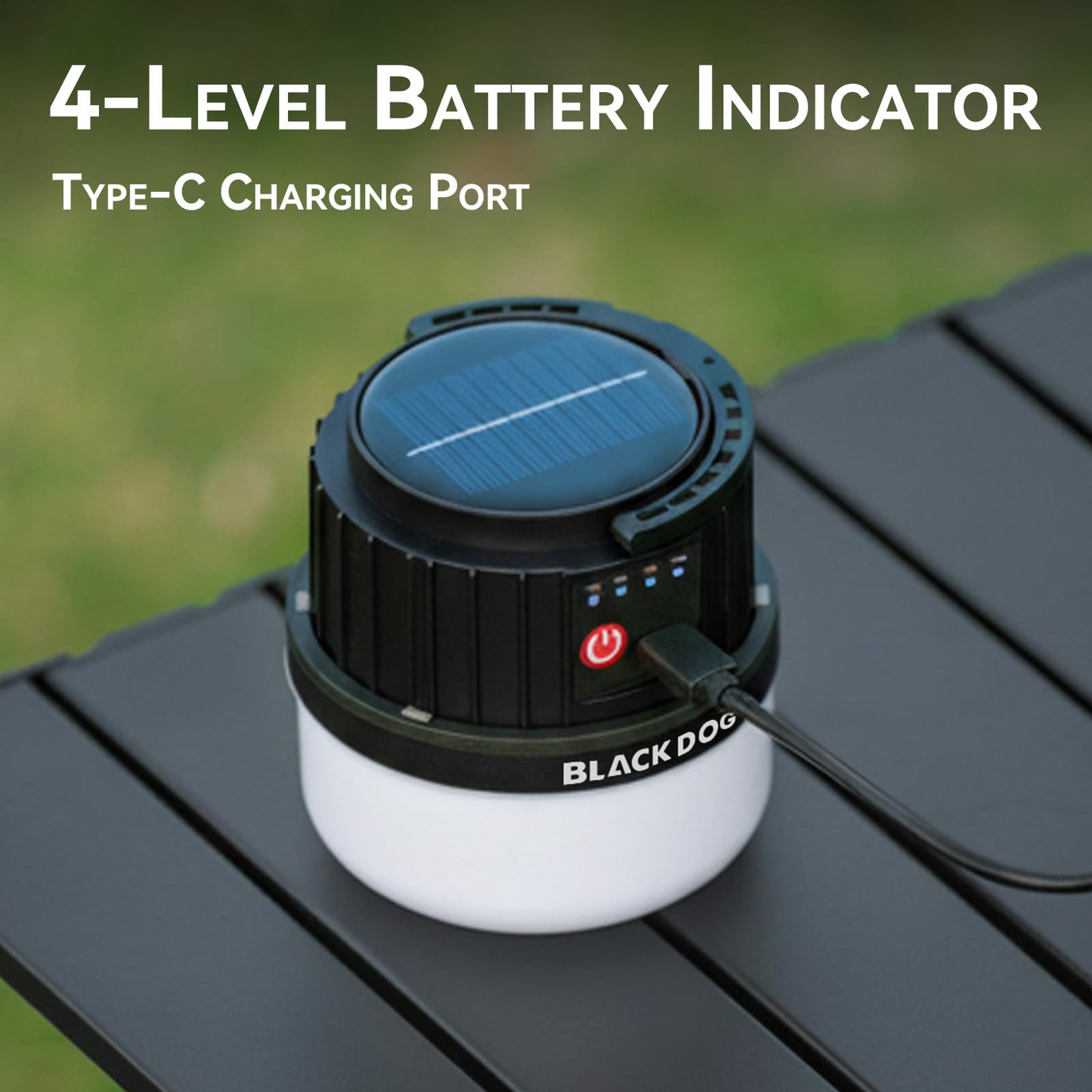 BLACKDOG Collapsible Solar Camping Lantern, Hanging Outdoor Light with Multiple Modes & Adjustable Brightness for Camping Hiking Emergency Garden