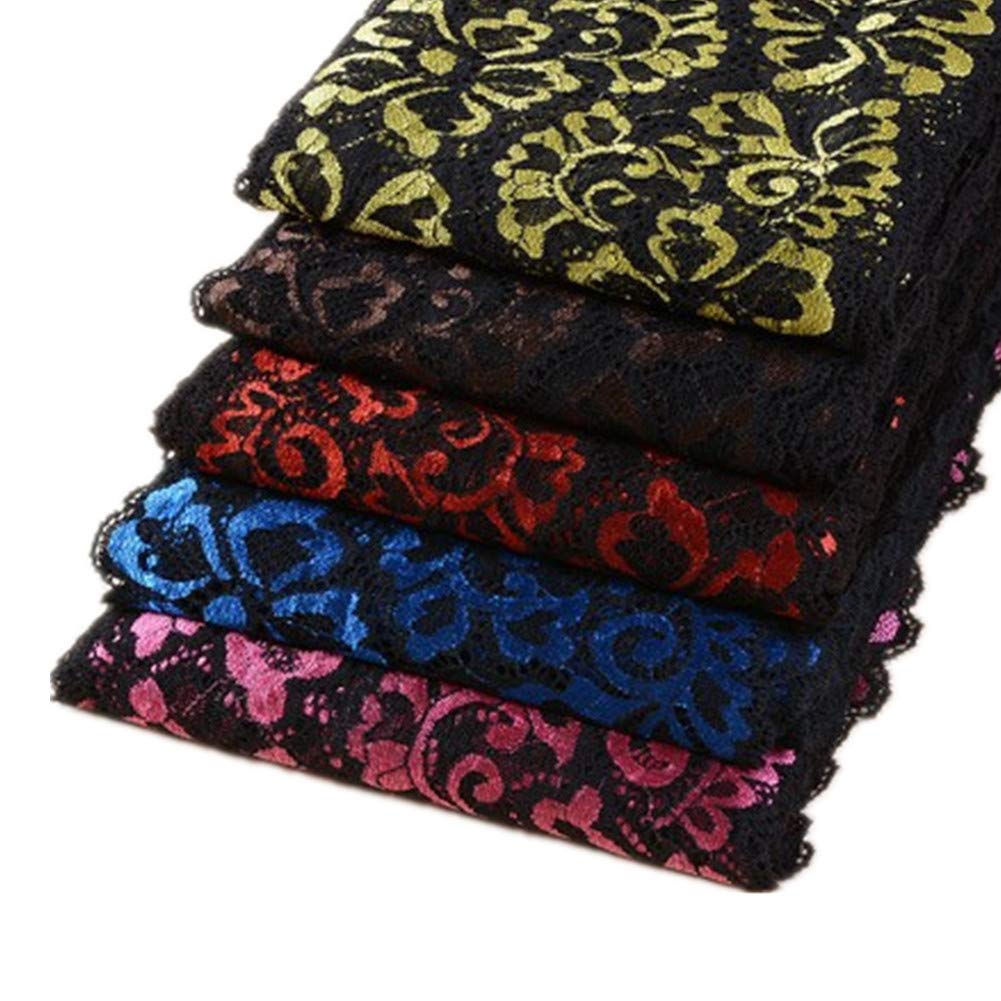 5 Yards Metallic Floral Lace Ribbon Stretch Tulle Lace Trim Elastic Nigerian African Fabric Width 7 Inch for DIY Craft Jewelry Making Clothes Accessories Gift Wrapping Wedding Party Decor (Teal)