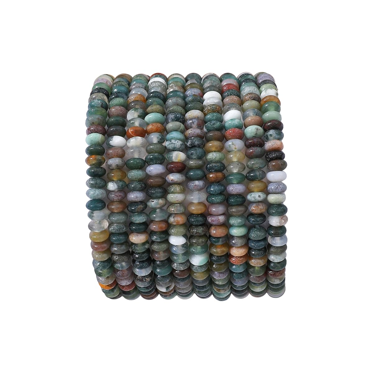 BEADIA Natural Indian Agate Disk Stone Beads 4x2mm 160pcs Rondelle Loose Semi Gemstone Beads for Jewelry Making Design