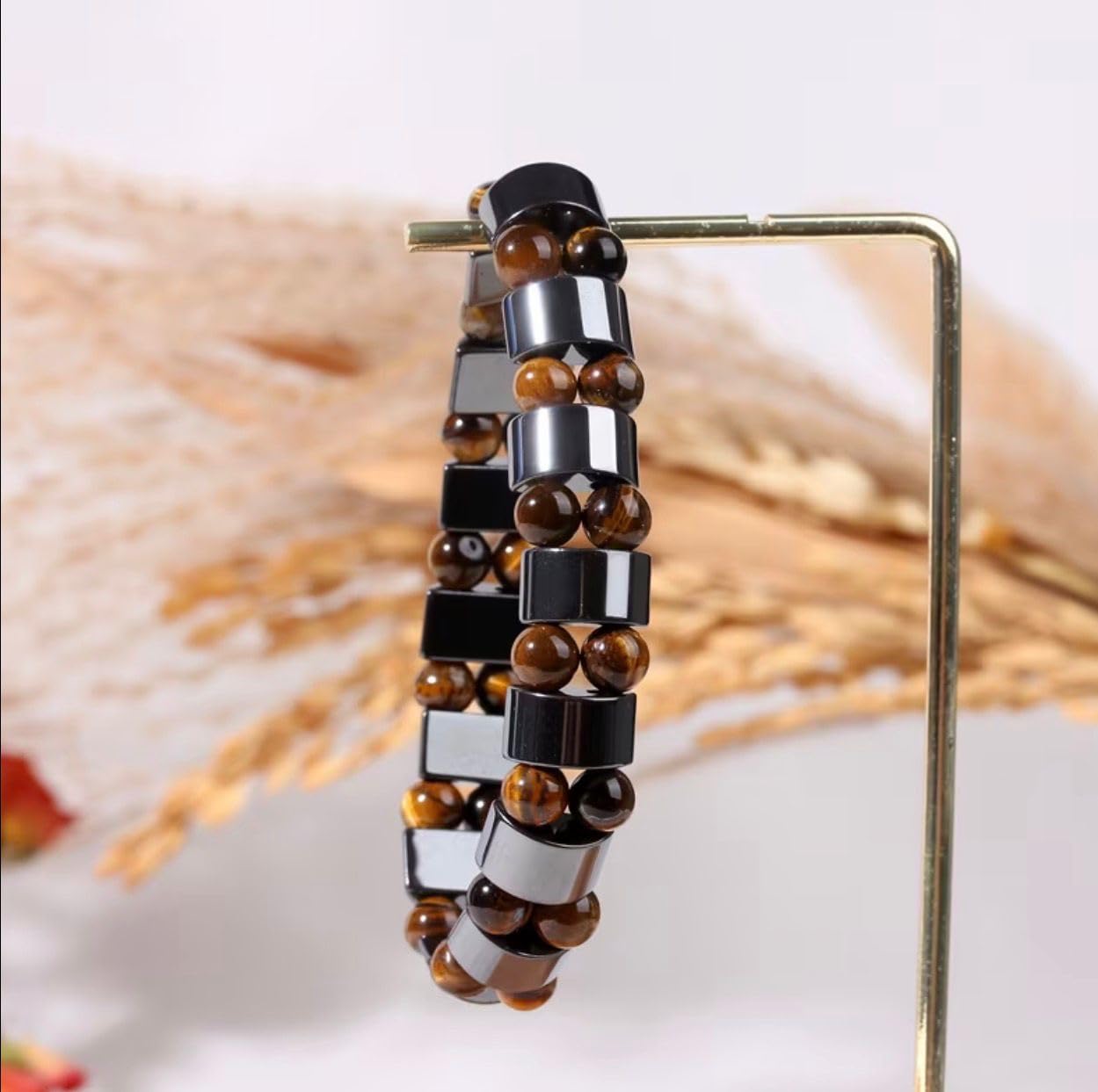 TUBIANCA Tiger Eye & Hematite Bracelet for Men & Women – Double Strength Natural Stone Protection Bracelet – Anniversary, Birthday, Mother’s Day & Father’s Day Gift