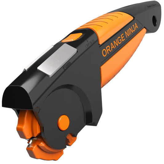 Orange Ninja 7-in-1 Garden Tool & Knife Sharpener – Sharpens Axe, Hatchet, Machete, Pruner & Shears – One Tool for All Your Outdoor Blades – Gift for Gardeners