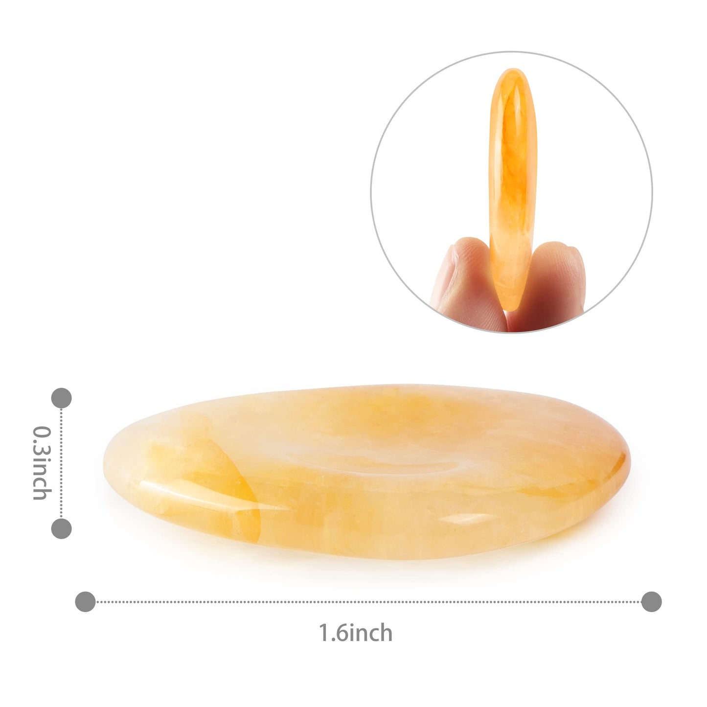 Artistone 1.5 inch Heart Citrine Crystal Worry Stone Hand Carved Healing Crystal Pocket Palm Stones for Anxiety Stress Relief Meditation Spiritual Protective(Pack of 2)